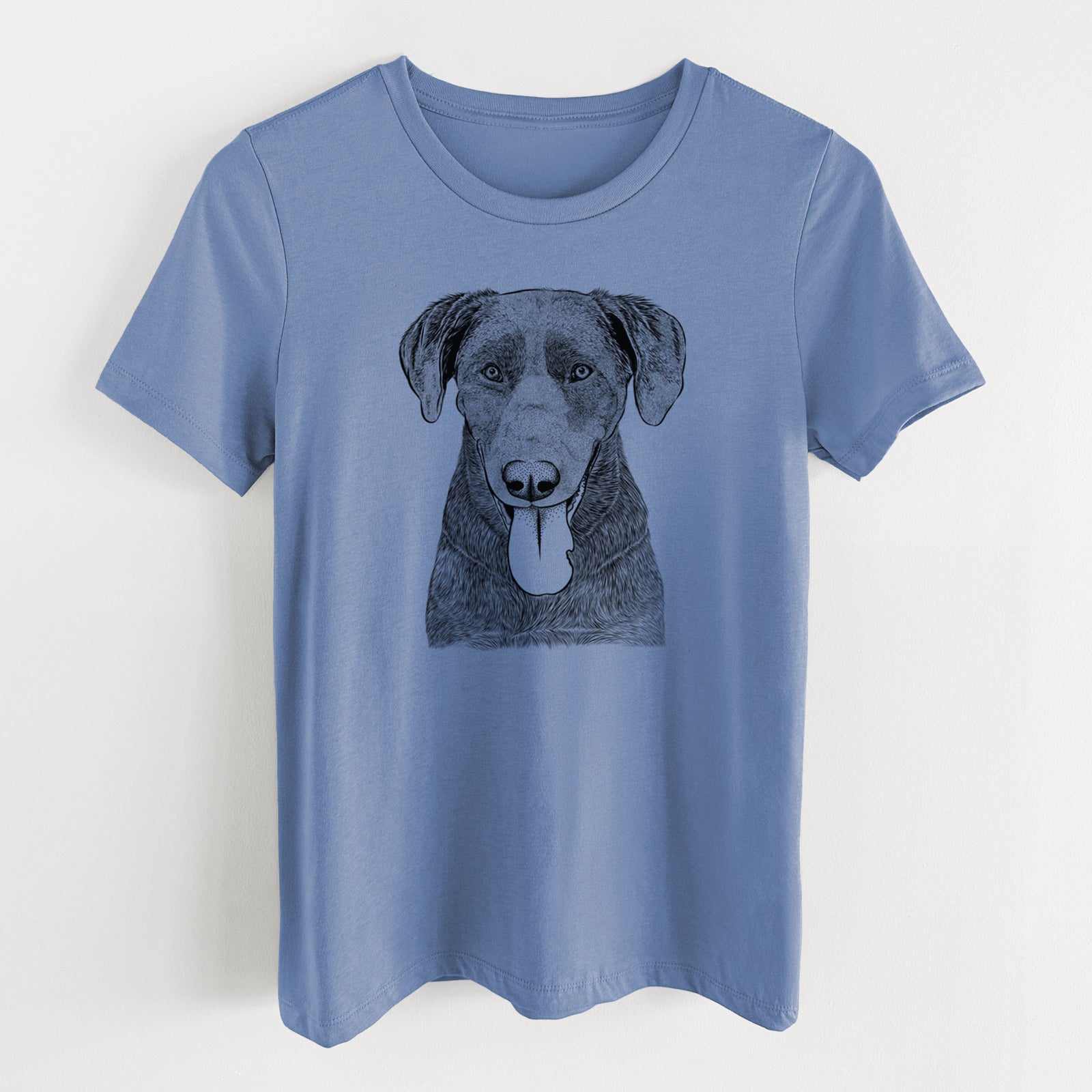 Bare Tobes the Chocolate Lab - Women's Lightweight Relaxed Fit 100% Cotton Crewneck