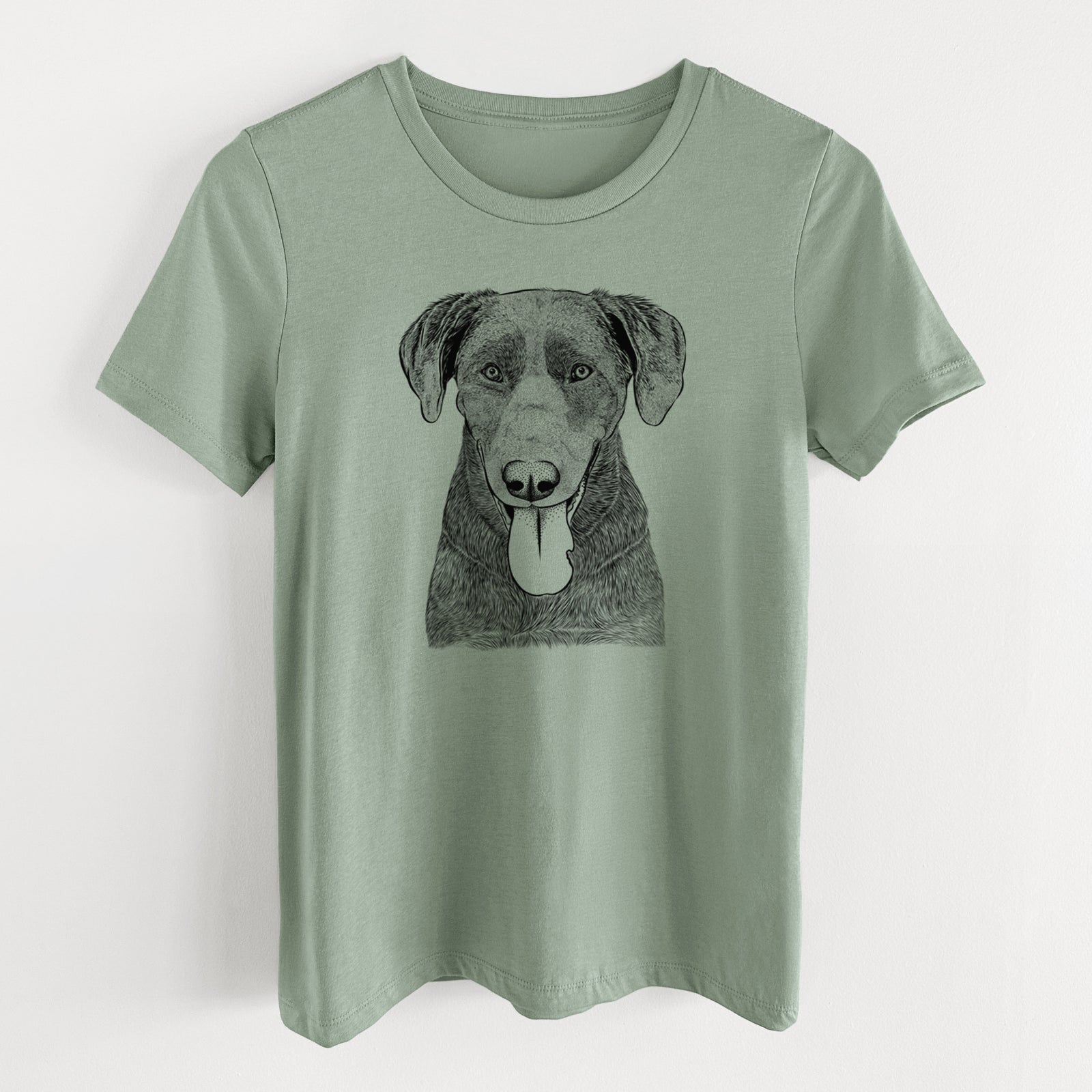 Bare Tobes the Chocolate Lab - Women's Lightweight Relaxed Fit 100% Cotton Crewneck