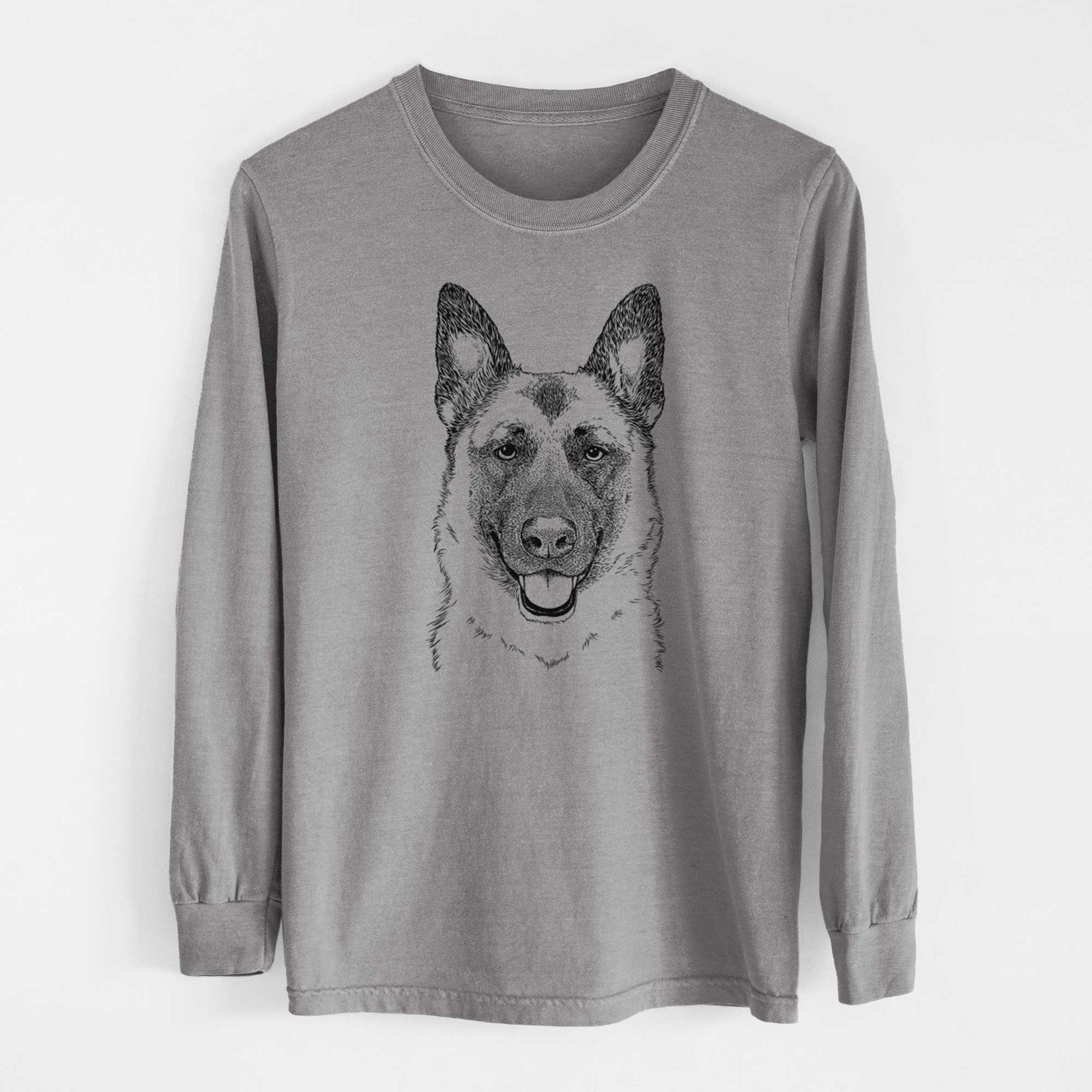 Bare Trooper the German Shepherd - Men's Heavyweight 100% Cotton Long Sleeve