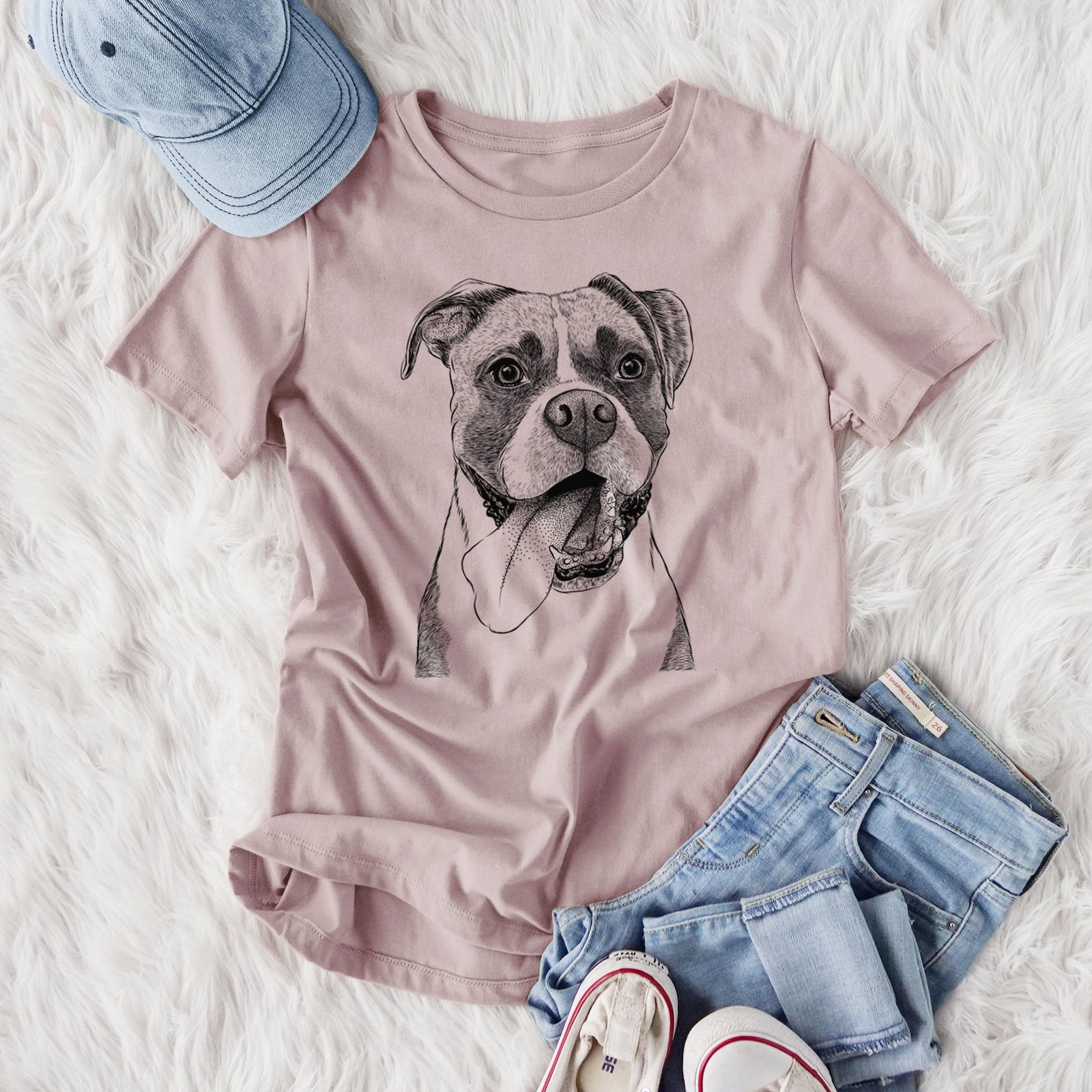 Bare Tuckeroo the Boxer - Women's Lightweight Relaxed Fit 100% Cotton Crewneck