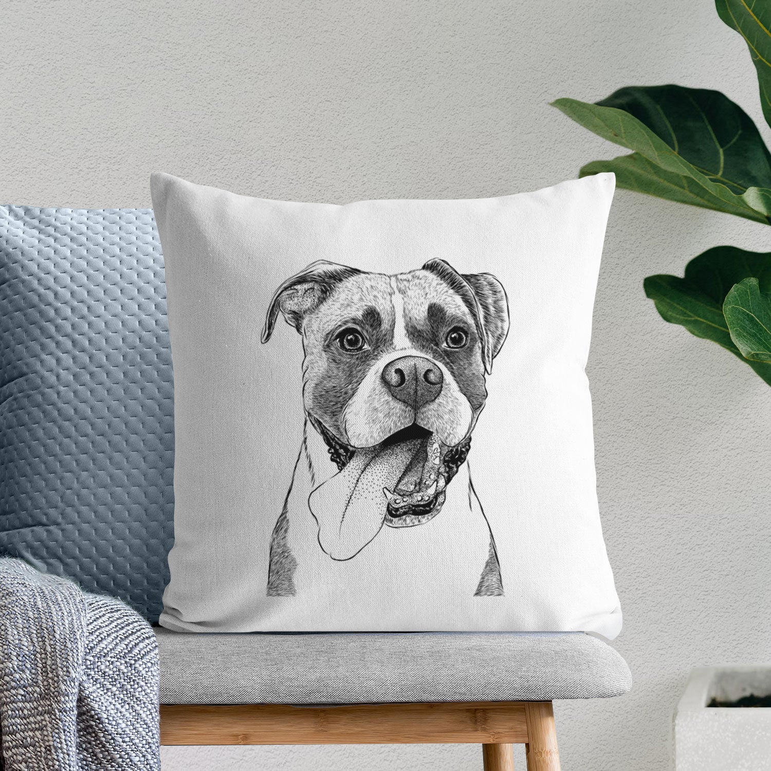 Tuckeroo the Boxer - Throw Pillow Cover