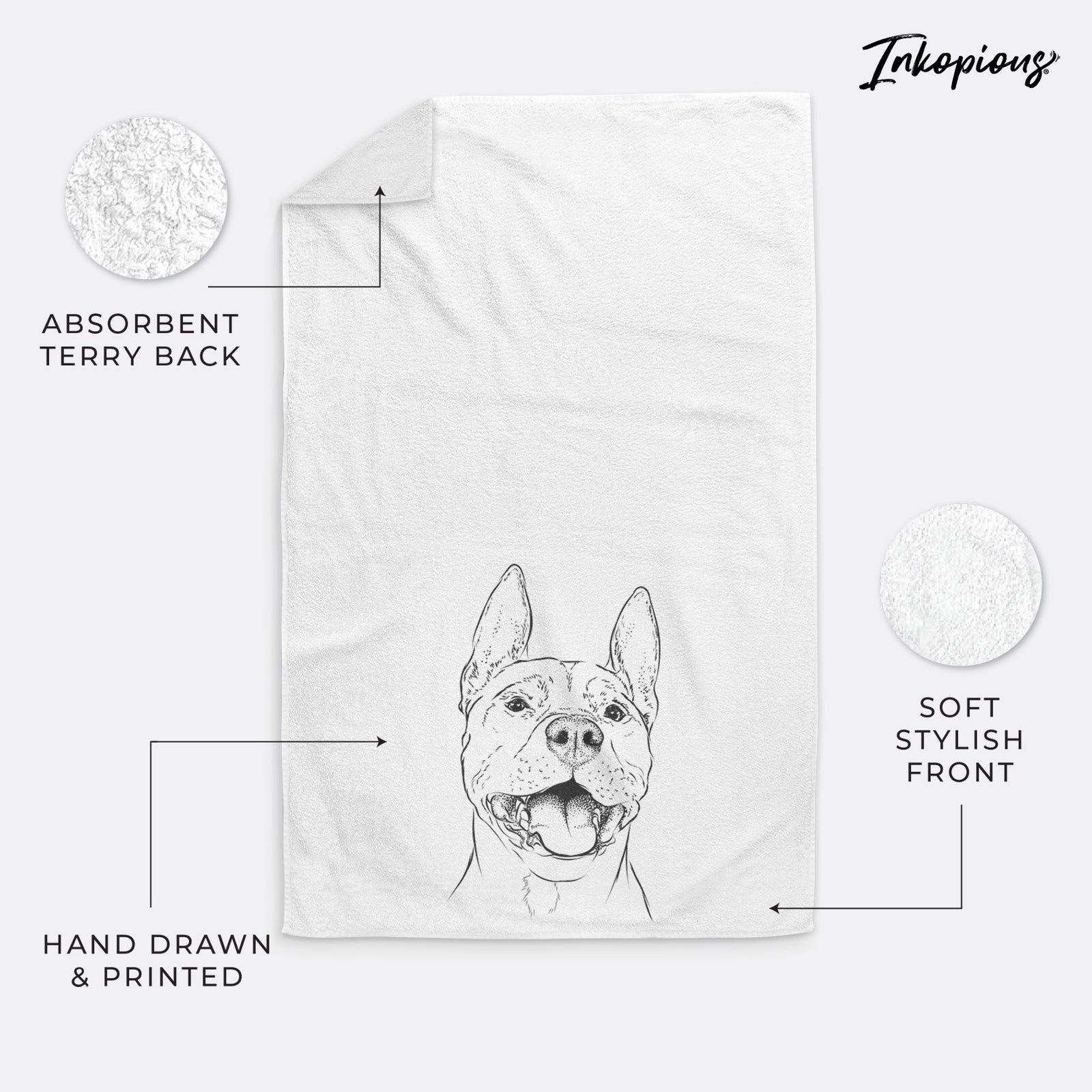 Wally the Pitbull Decorative Hand Towel