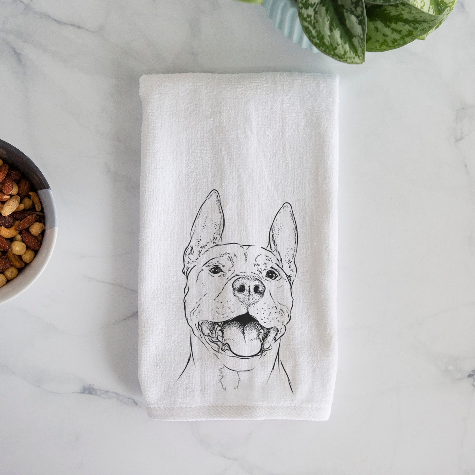 Wally the Pitbull Decorative Hand Towel