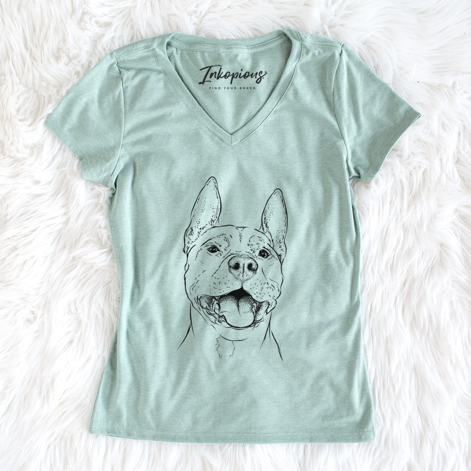 Bare Wally the Pitbull - Women's V-neck Shirt
