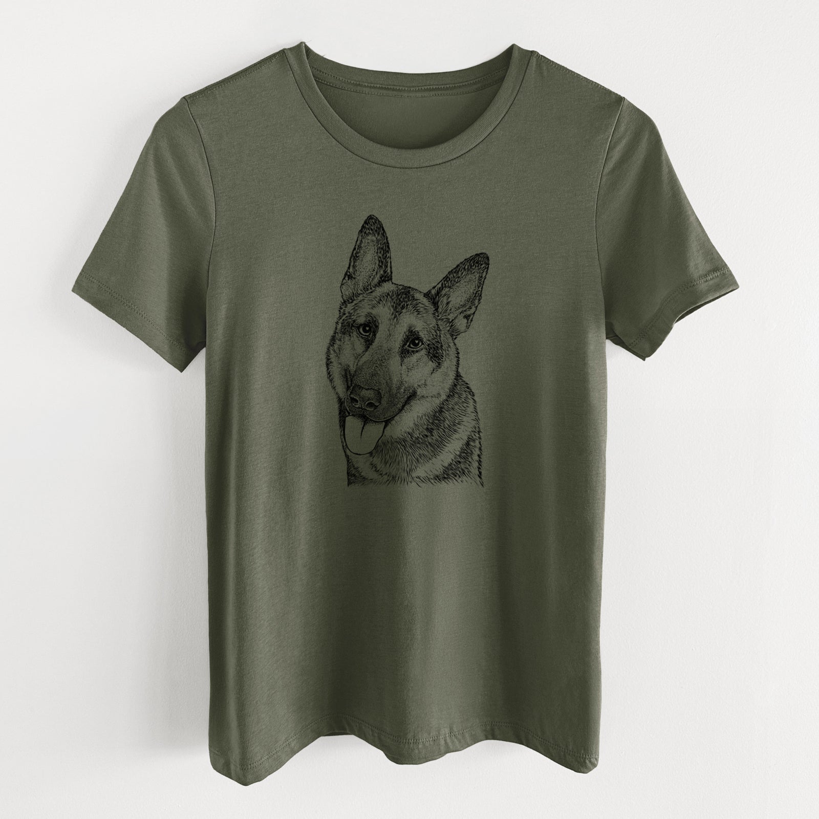 Bare Whitaker the German Shepherd - Women's Lightweight Relaxed Fit 100% Cotton Crewneck