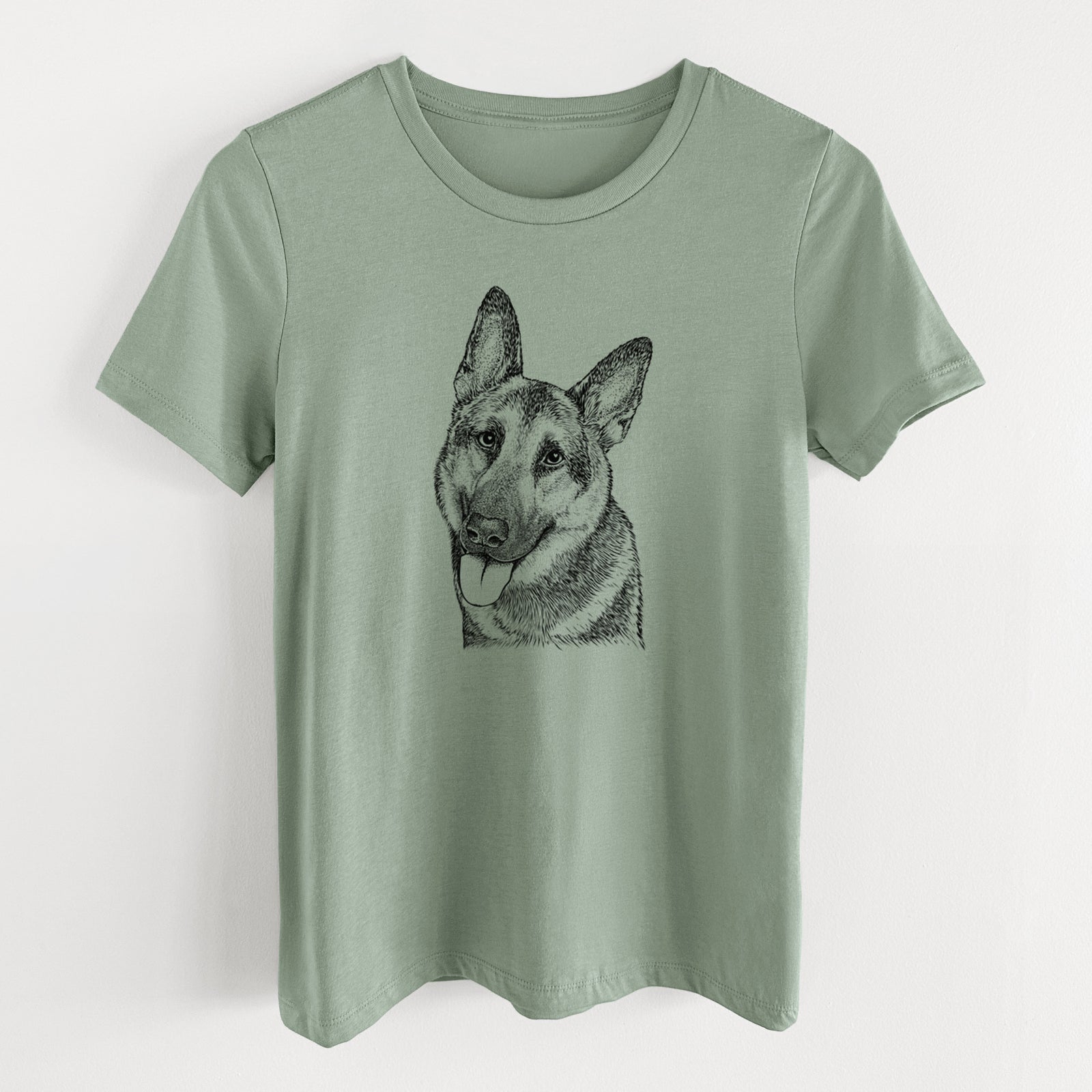 Bare Whitaker the German Shepherd - Women's Lightweight Relaxed Fit 100% Cotton Crewneck