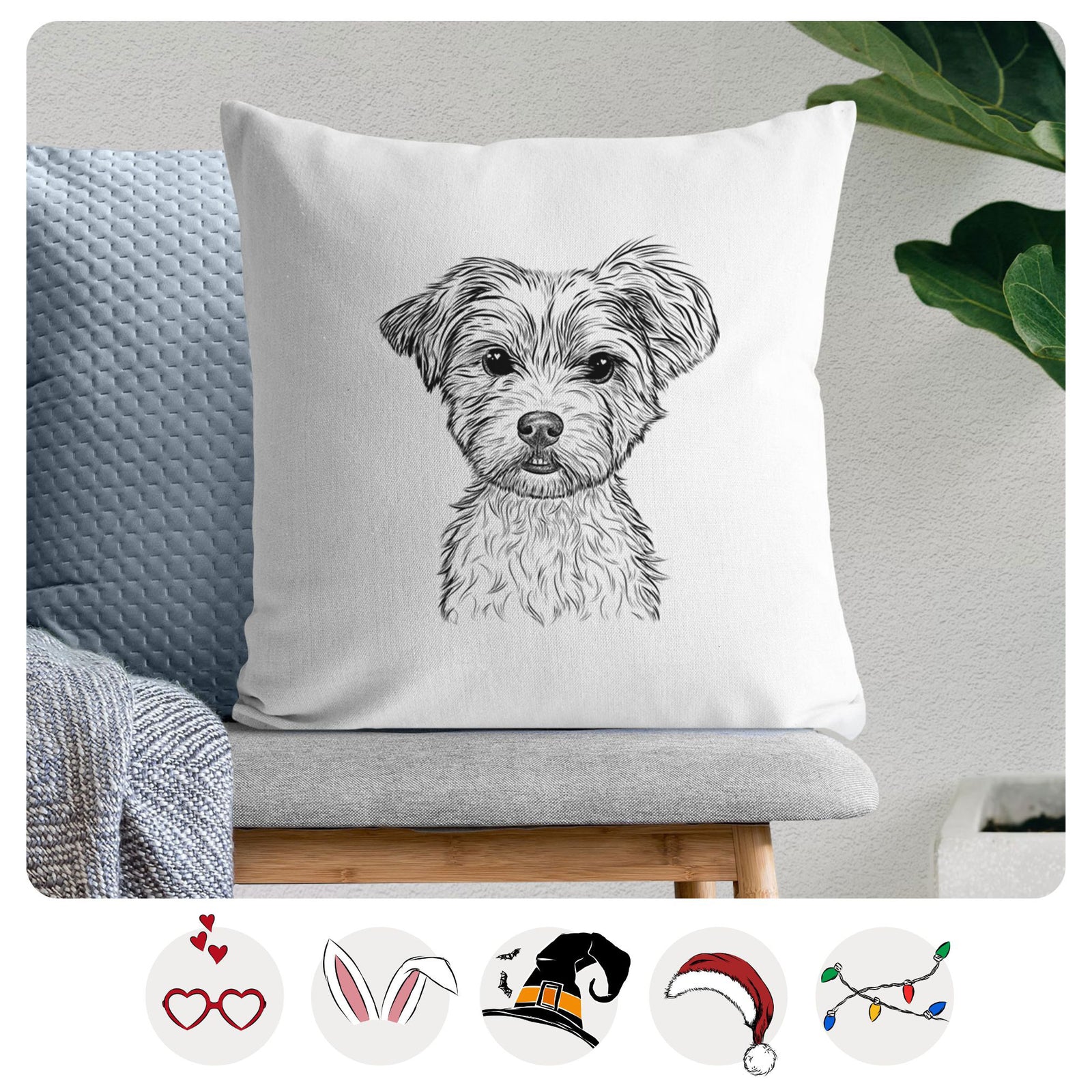 William Mitchell Newman the Yorkshire Terrier - Throw Pillow Cover