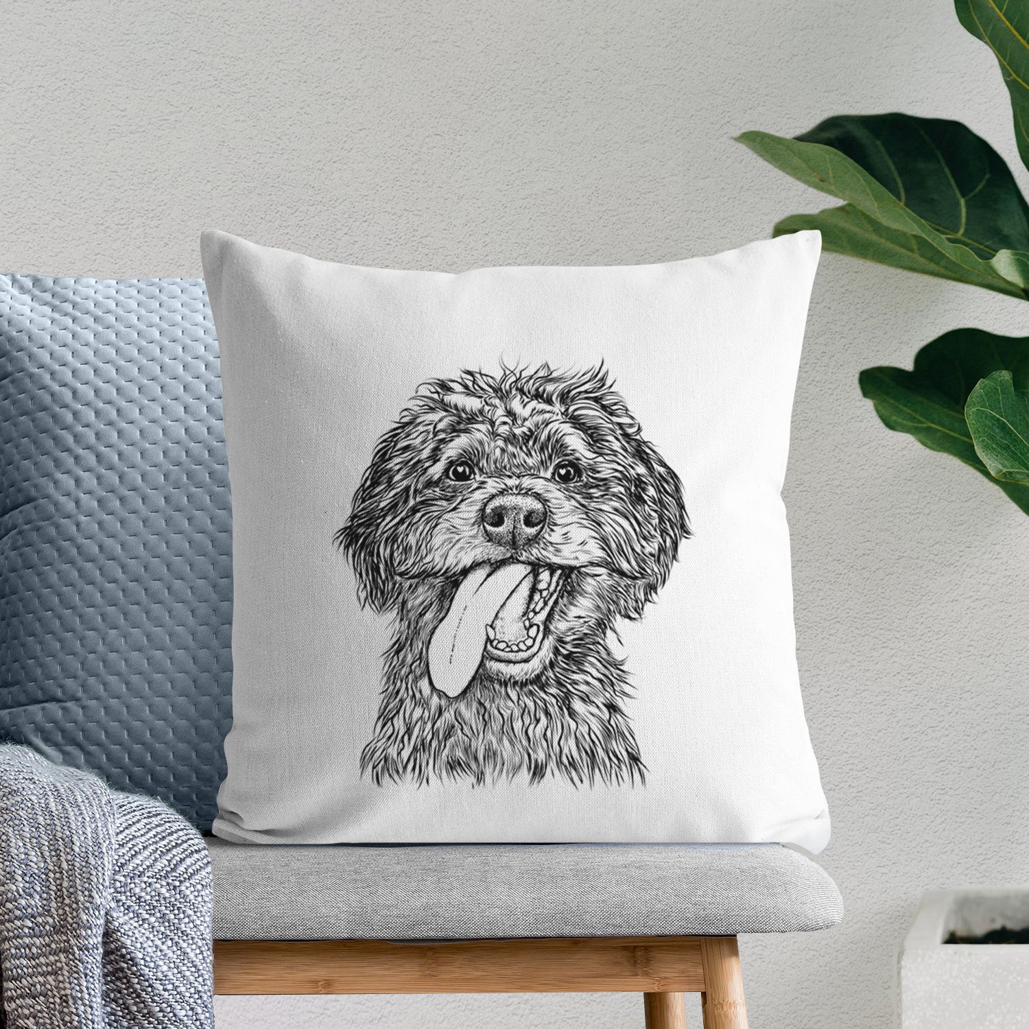 Winnie the Mini Aussiedoodle - Throw Pillow Cover