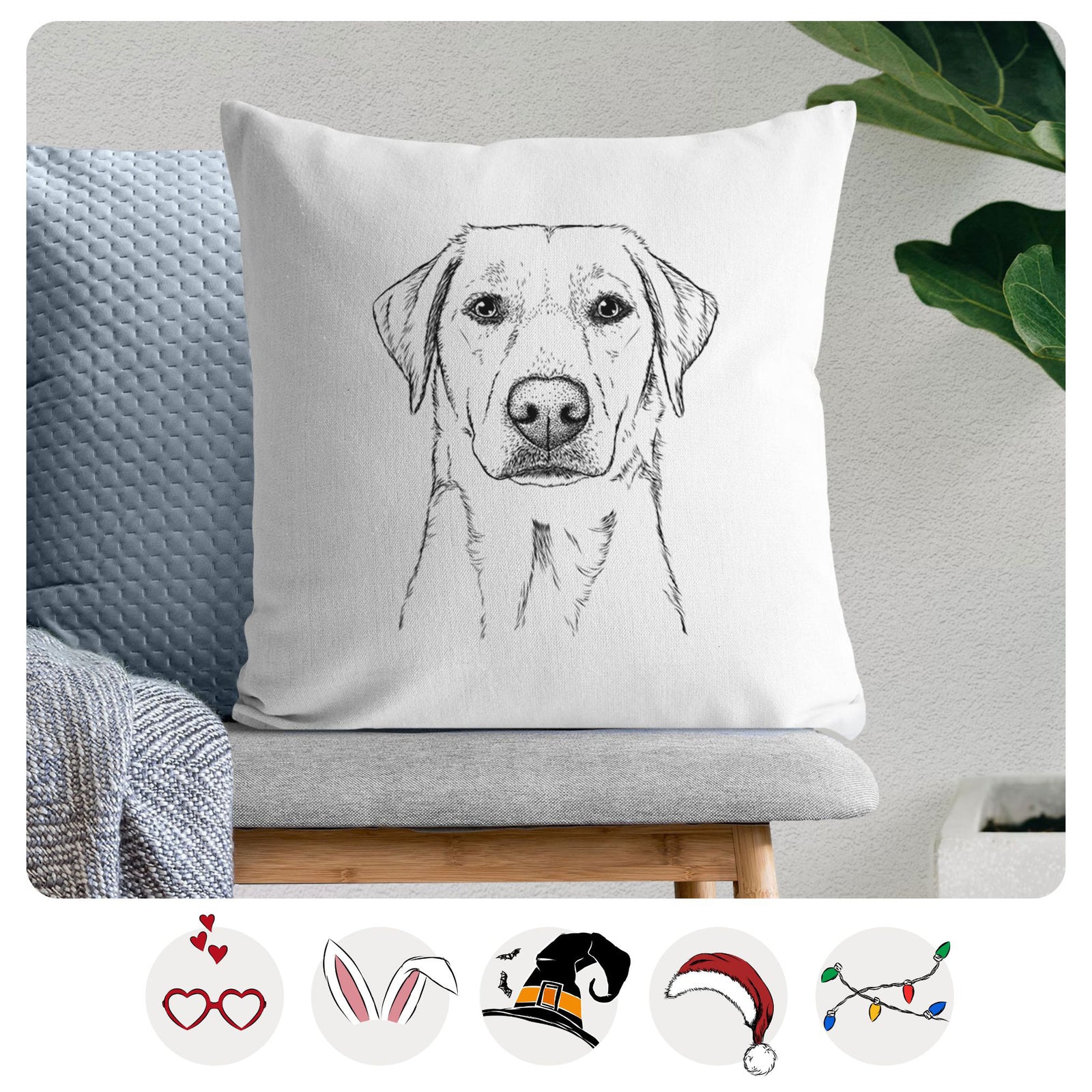 Zoe the Yellow Lab - Throw Pillow Cover