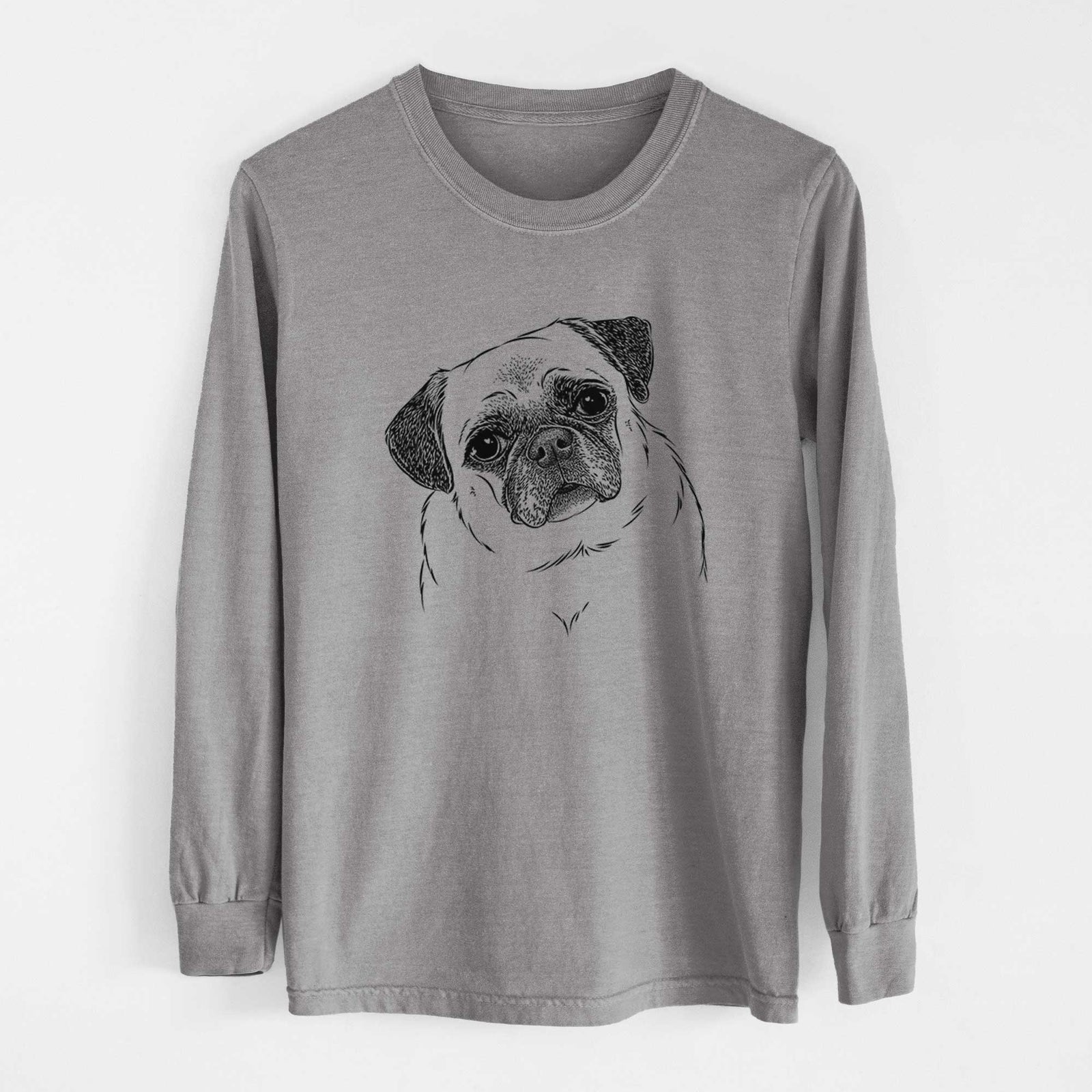 Bare Zoey the Pug - Men's Heavyweight 100% Cotton Long Sleeve