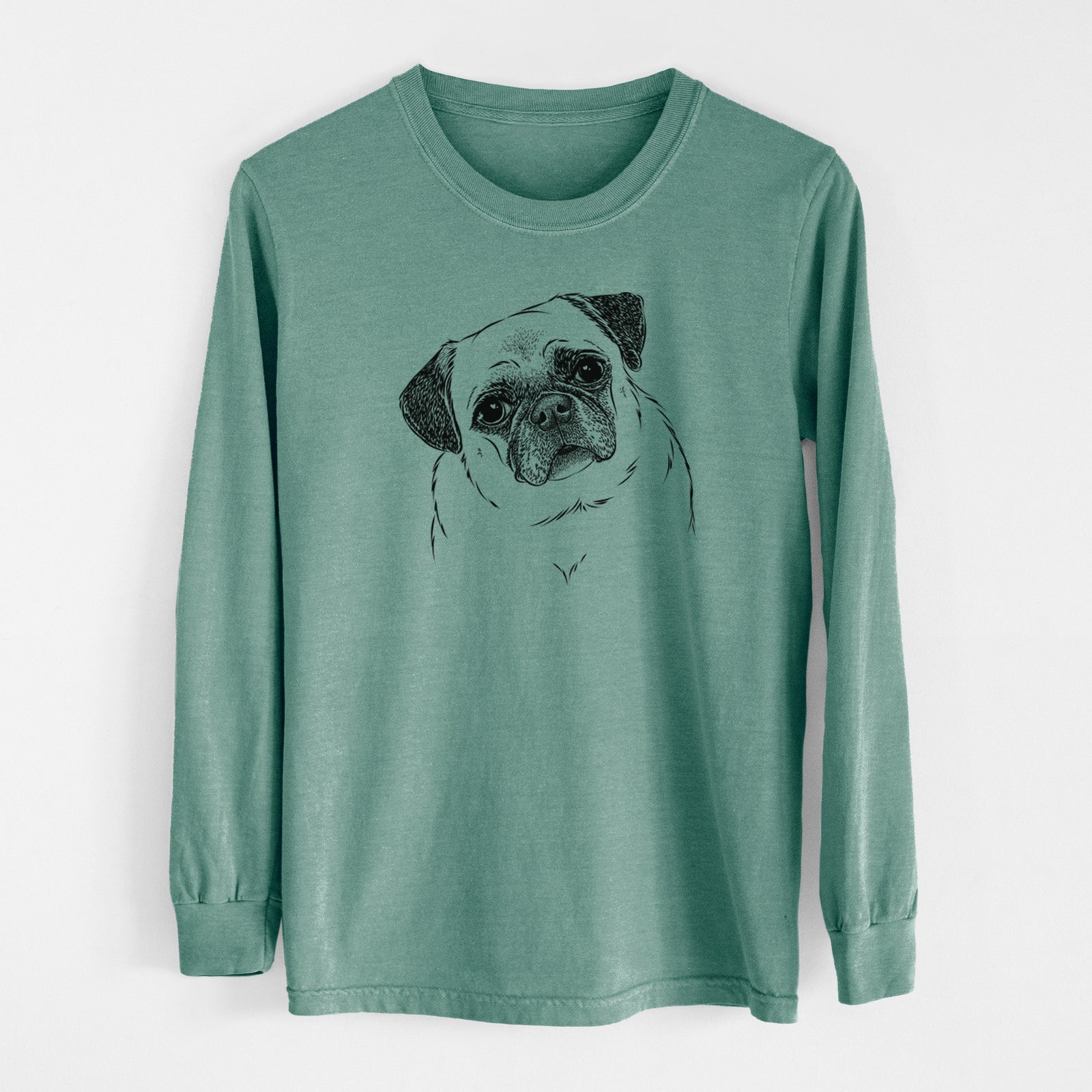 Bare Zoey the Pug - Men's Heavyweight 100% Cotton Long Sleeve