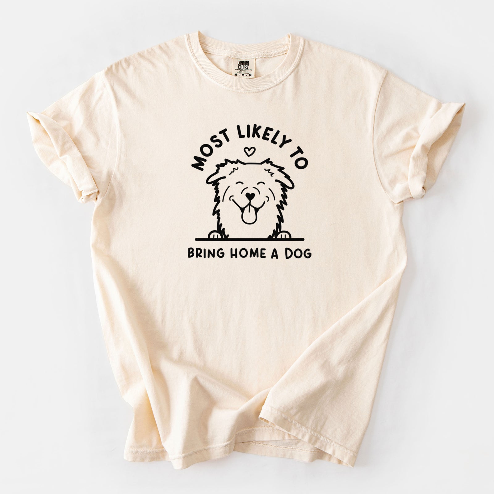 Most Likely to Bring Home a Dog - Aussie - Unisex Comfort Colors Garment-Dyed Heavyweight T-shirt in Ivory
