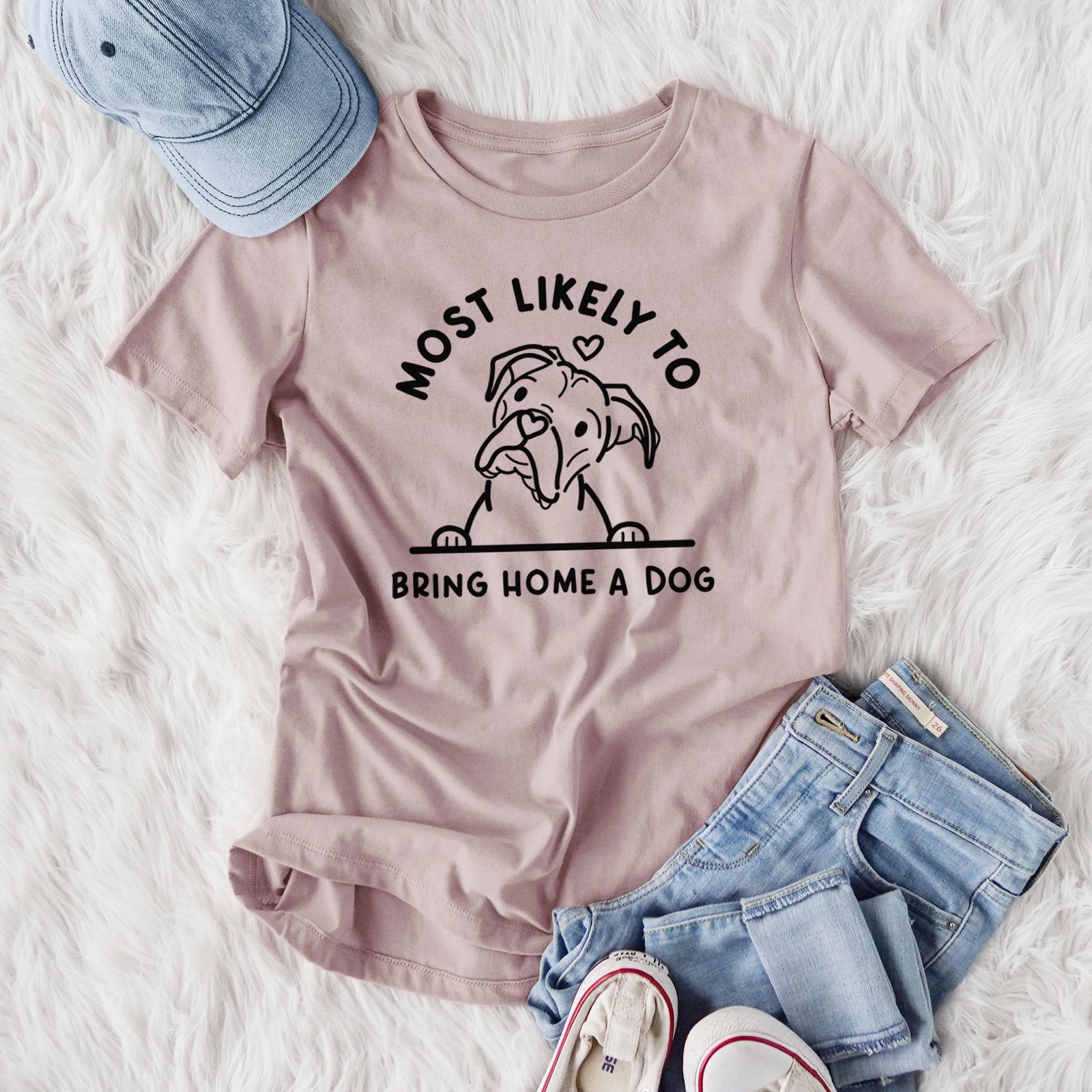 Most Likely to Bring Home a Dog - Boxer - Women's Lightweight Relaxed Fit 100% Cotton Crewneck