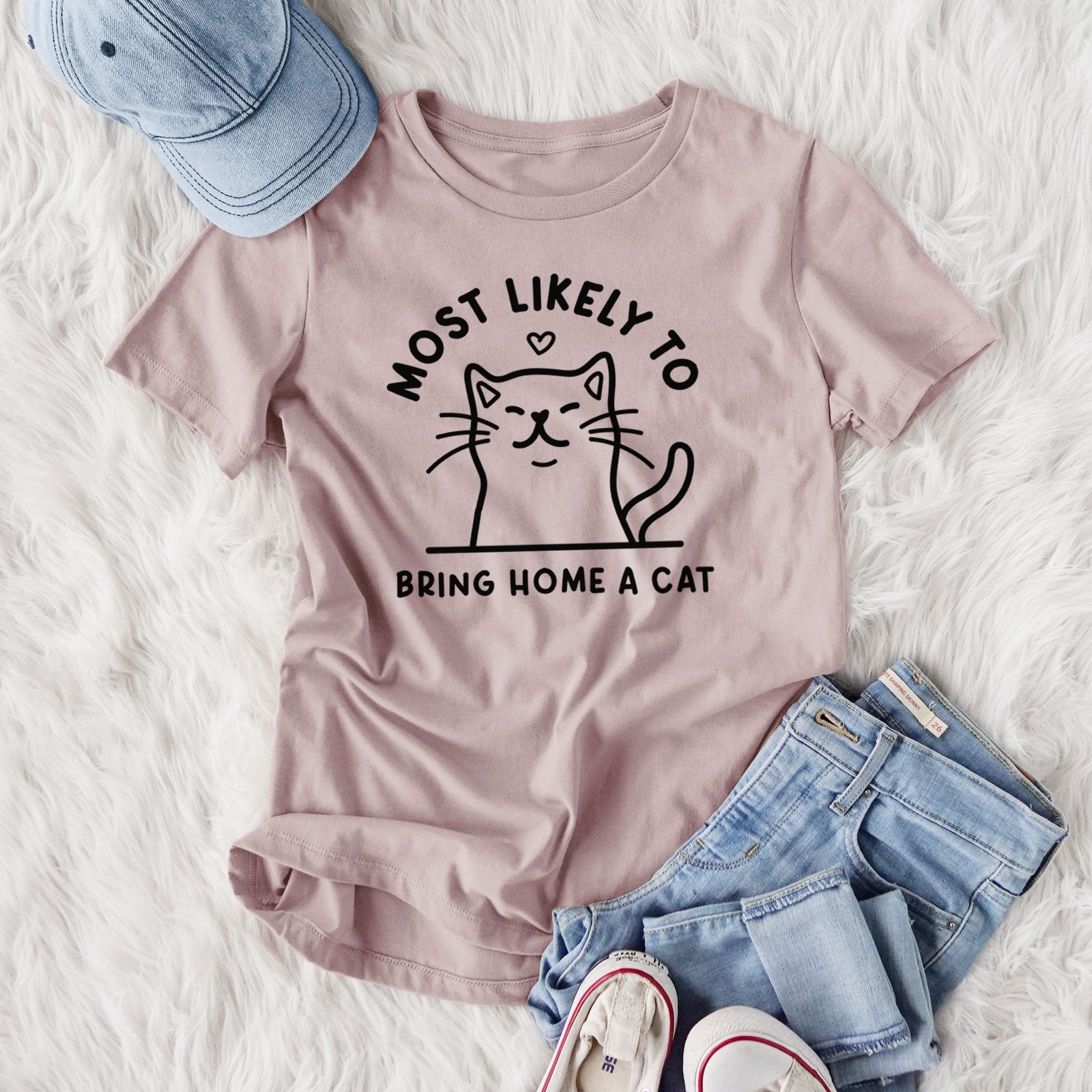 Most Likely to Bring Home a Cat - Women's Lightweight Relaxed Fit 100% Cotton Crewneck