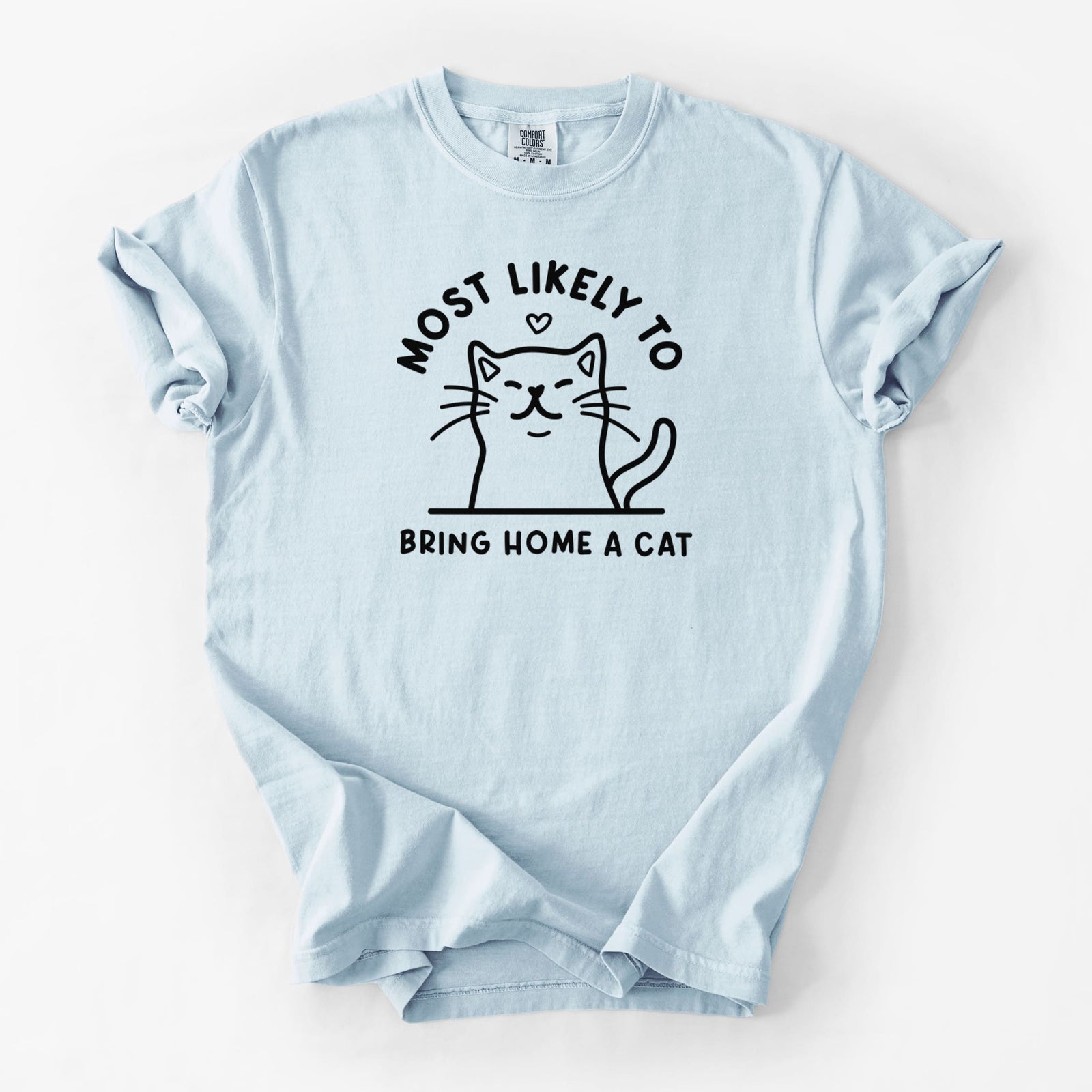 Most Likely to Bring Home a Cat - Unisex Comfort Colors Garment-Dyed Heavyweight T-shirt in Chambray