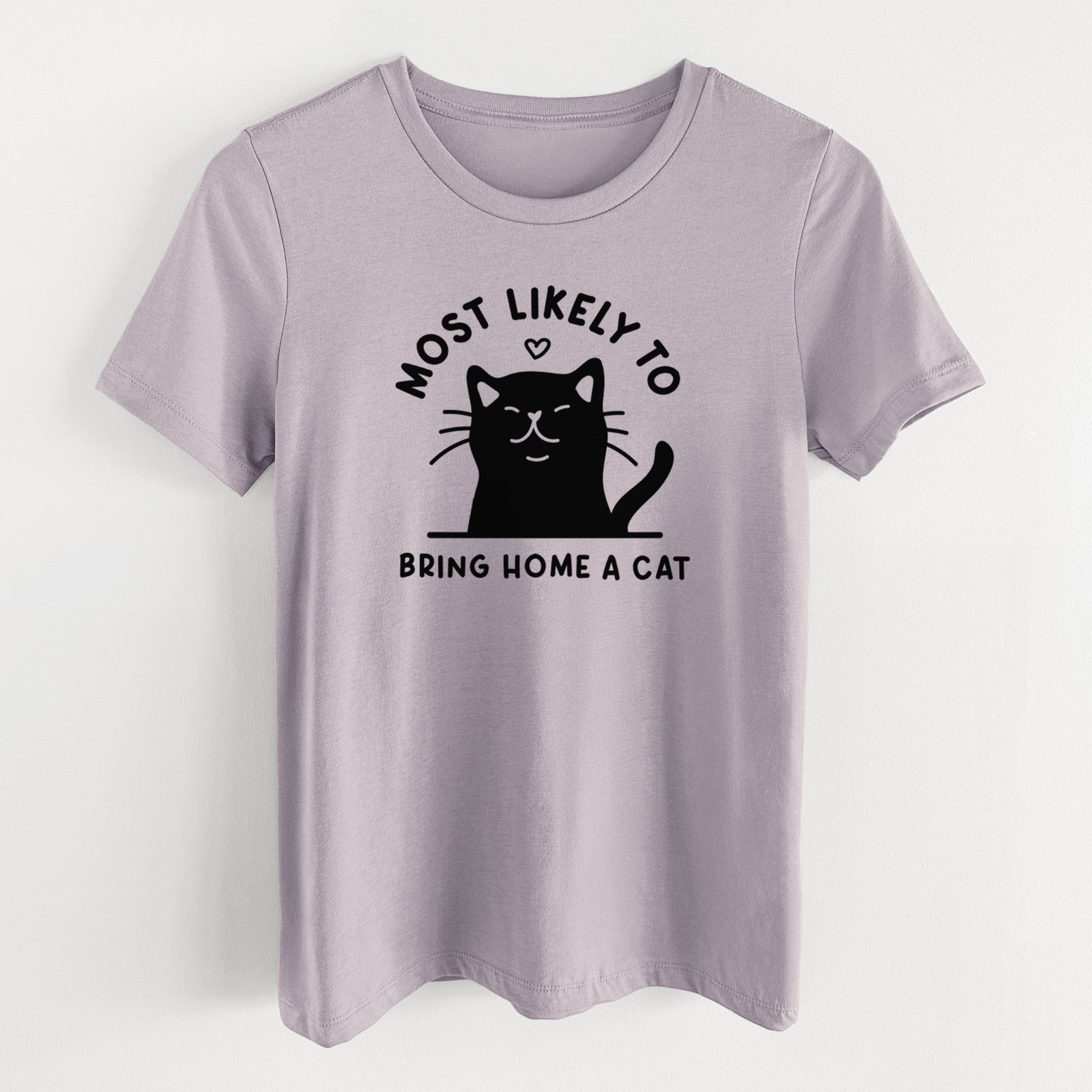 Most Likely to Bring Home a Cat - Black - Women's Lightweight Relaxed Fit 100% Cotton Crewneck