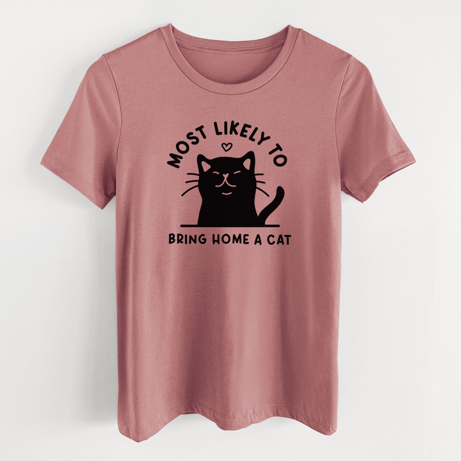 Most Likely to Bring Home a Cat - Black - Women's Lightweight Relaxed Fit 100% Cotton Crewneck