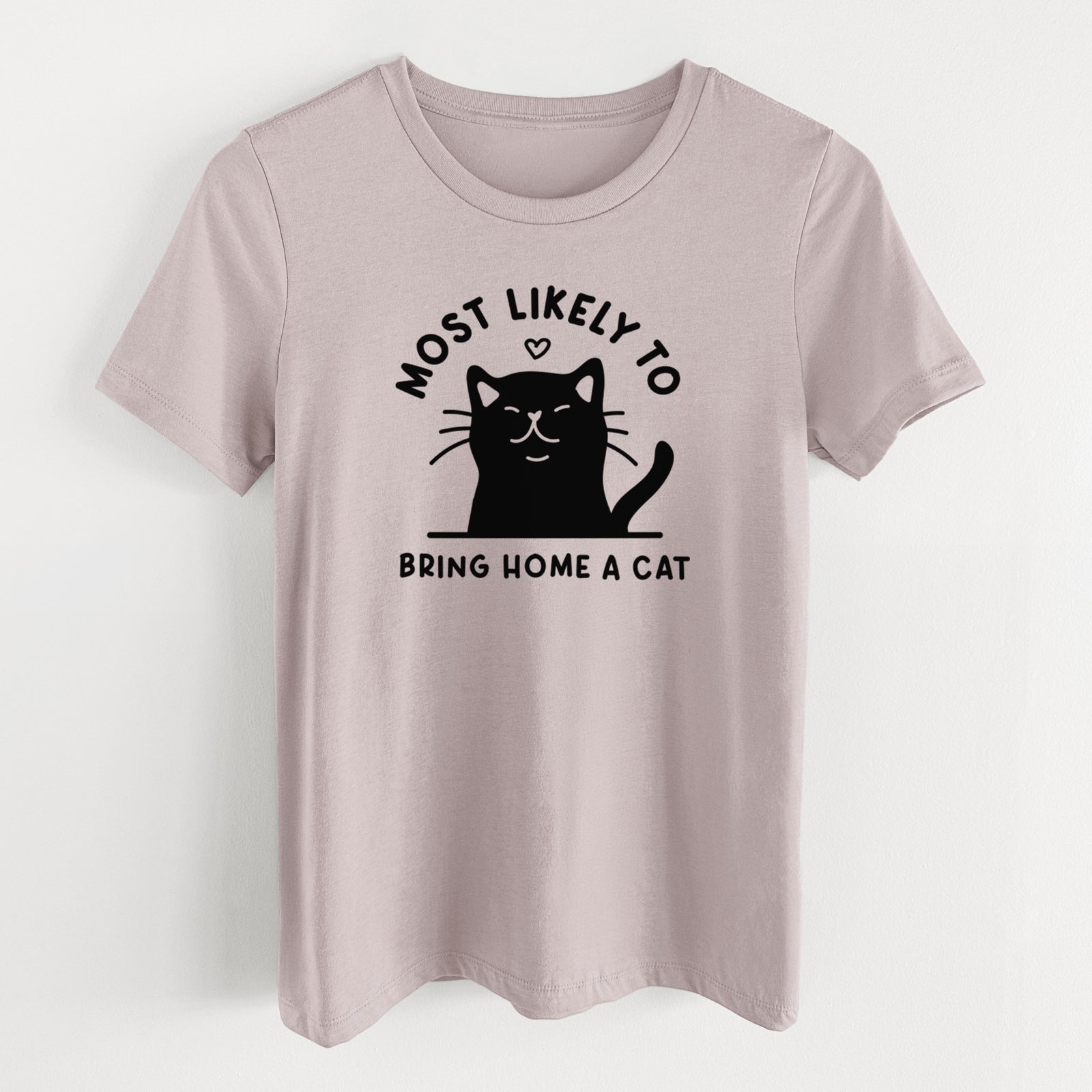 Most Likely to Bring Home a Cat - Black - Women's Lightweight Relaxed Fit 100% Cotton Crewneck