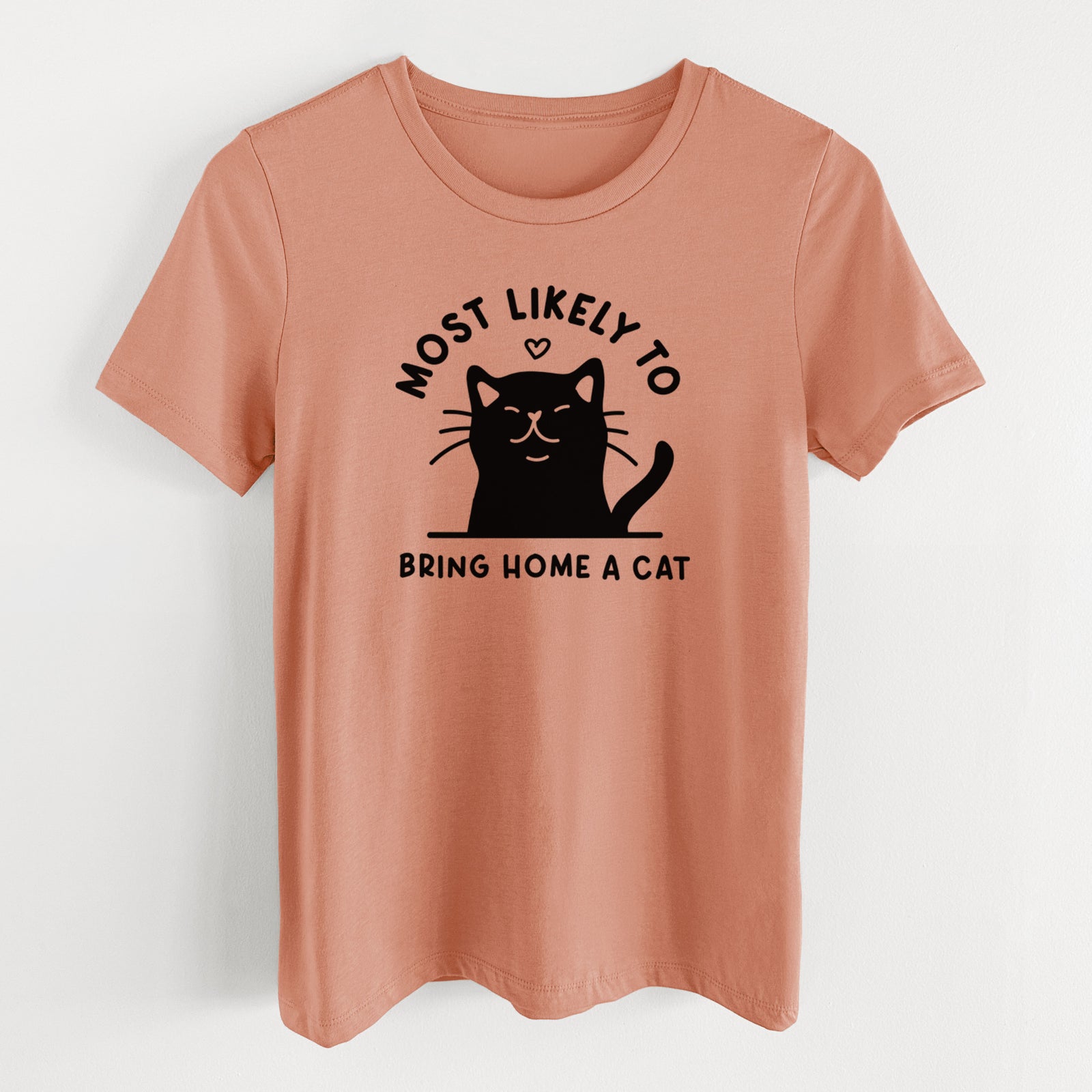 Most Likely to Bring Home a Cat - Black - Women's Lightweight Relaxed Fit 100% Cotton Crewneck