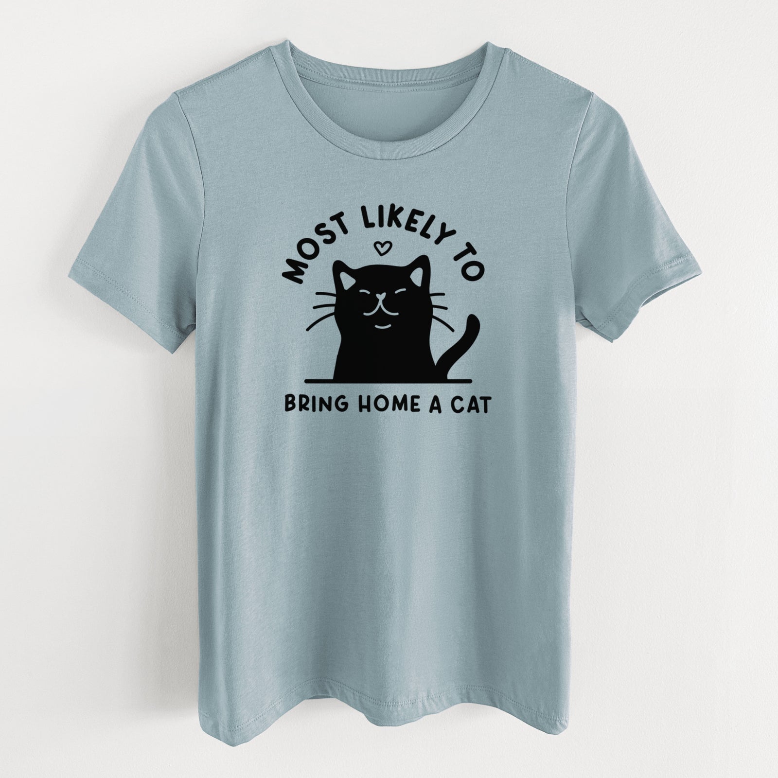 Most Likely to Bring Home a Cat - Black - Women's Lightweight Relaxed Fit 100% Cotton Crewneck