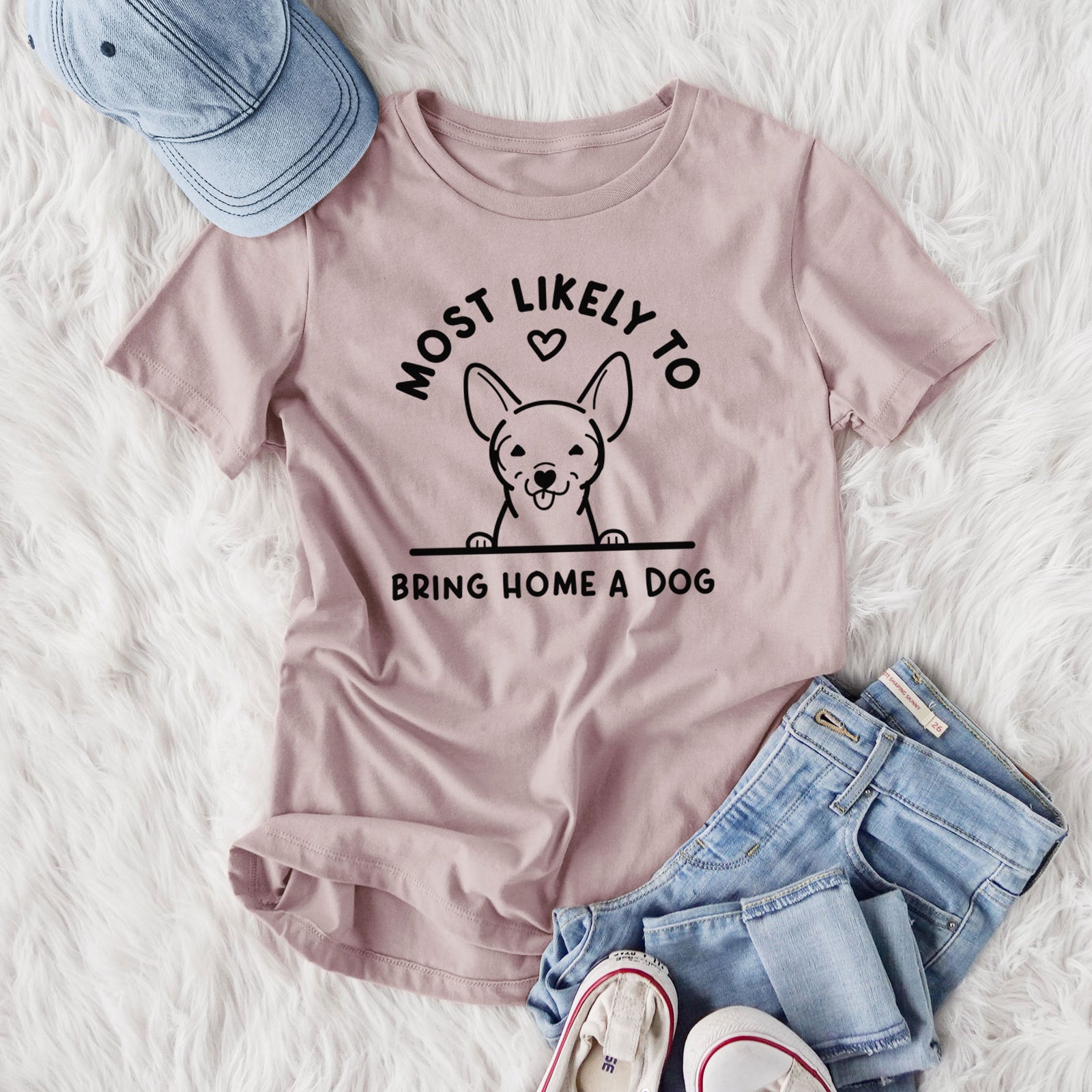Most Likely to Bring Home a Dog - Chihuahua - Women's Lightweight Relaxed Fit 100% Cotton Crewneck