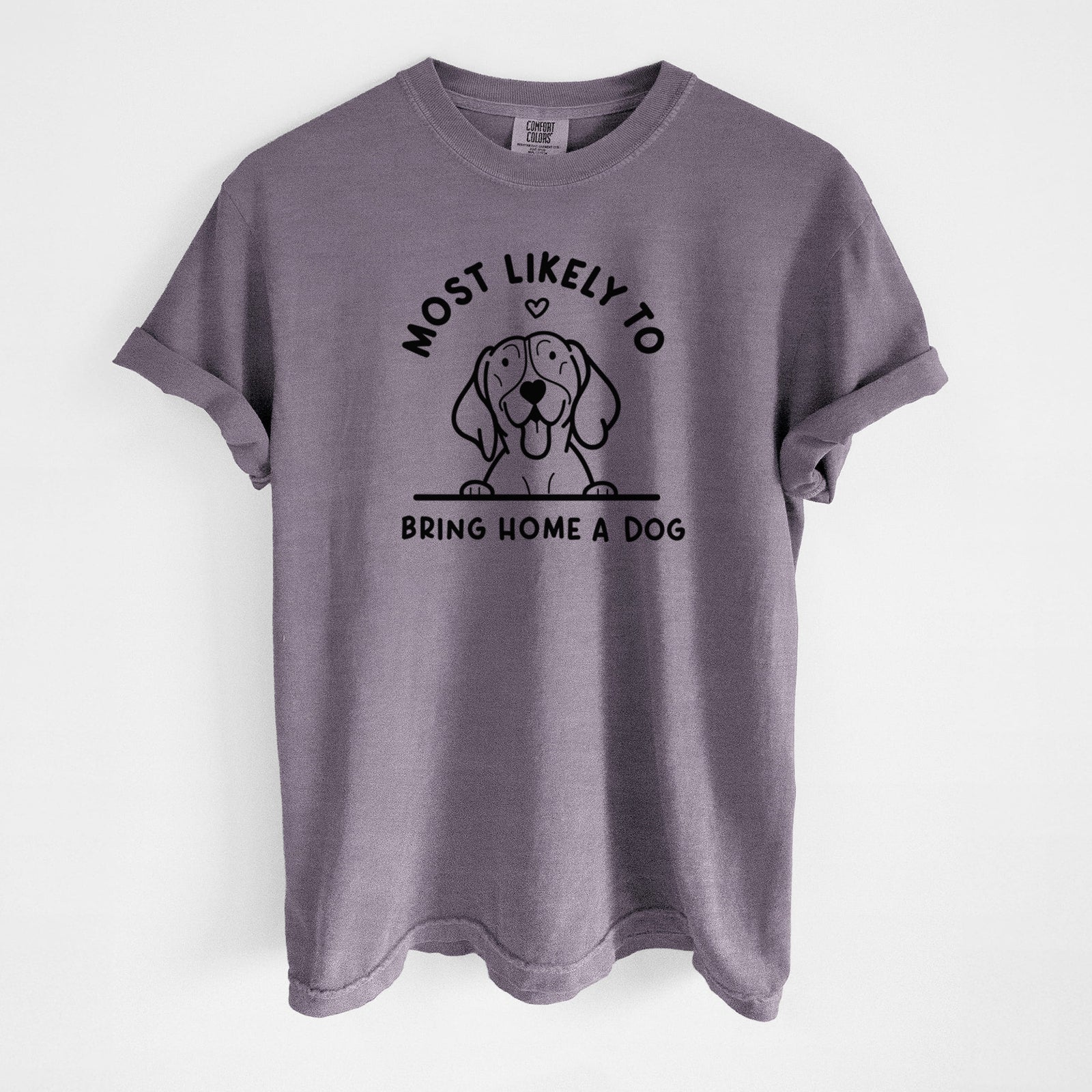 Most Likely to Bring Home a Dog - German Shorthaired Pointer - Unisex Comfort Colors Garment-Dyed Heavyweight T-shirt in Wine