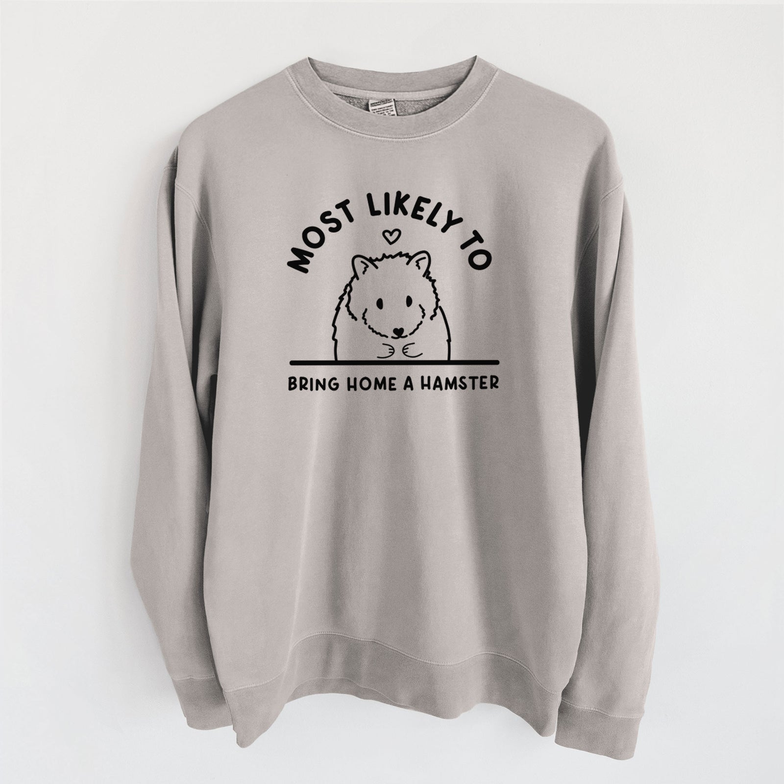 Most Likely to Bring Home a Hamster - Unisex Pigment Dyed Crew Sweatshirt in Cement