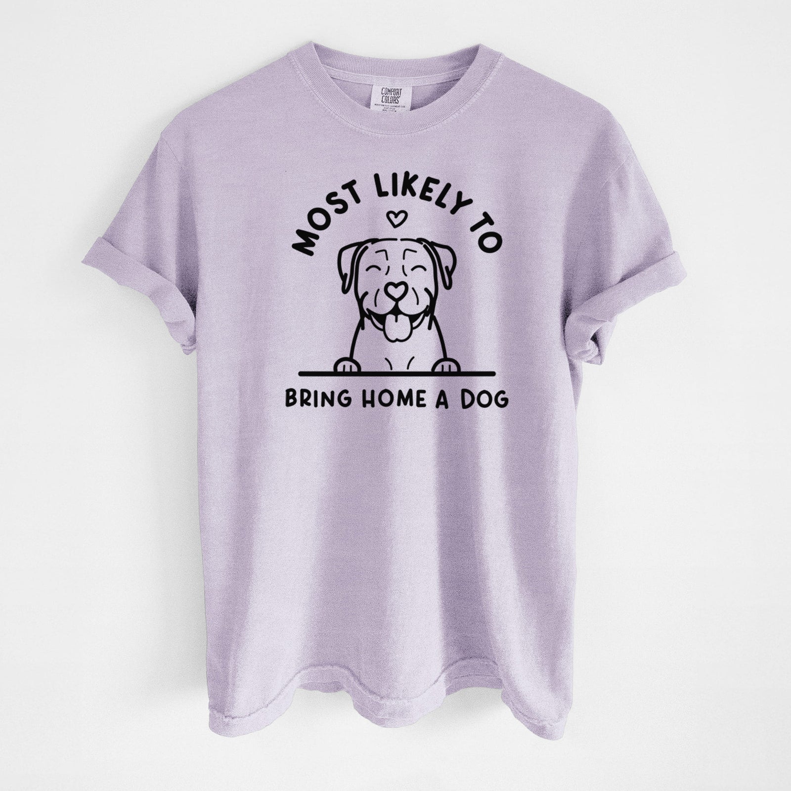 Most Likely to Bring Home a Dog - Pitbull - Unisex Comfort Colors Garment-Dyed Heavyweight T-shirt in Orchid