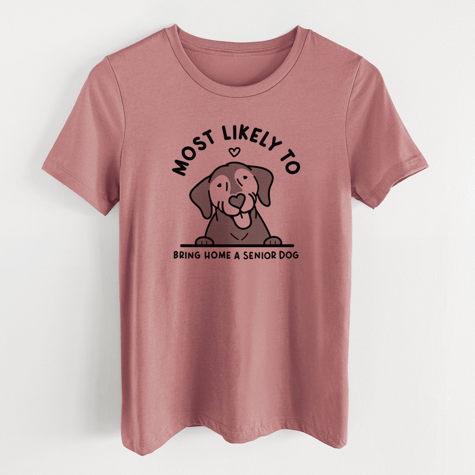 Most Likely to Bring Home a Senior Dog - Women's Lightweight Relaxed Fit 100% Cotton Crewneck
