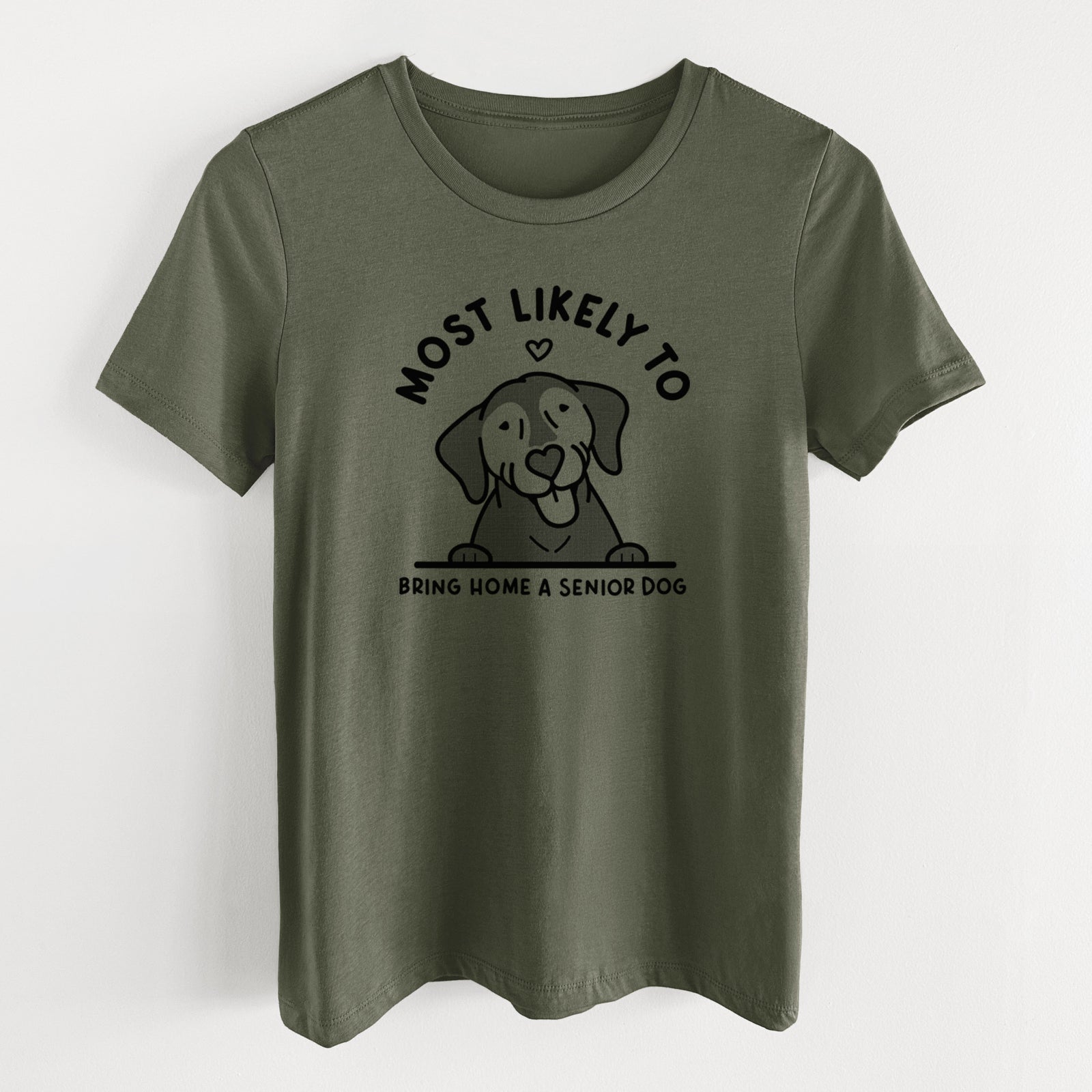 Most Likely to Bring Home a Senior Dog - Women's Lightweight Relaxed Fit 100% Cotton Crewneck