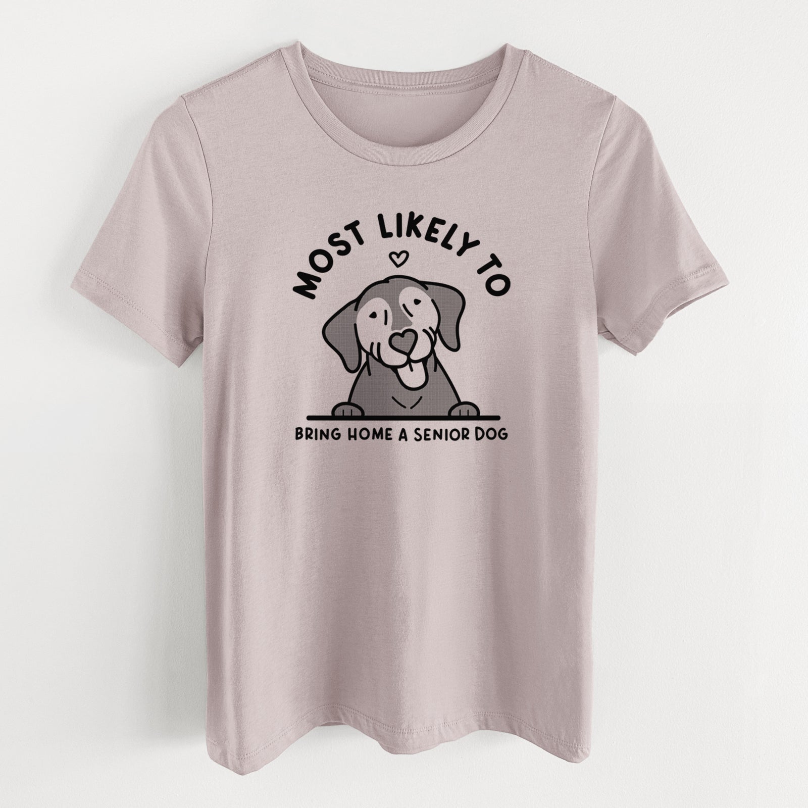 Most Likely to Bring Home a Senior Dog - Women's Lightweight Relaxed Fit 100% Cotton Crewneck