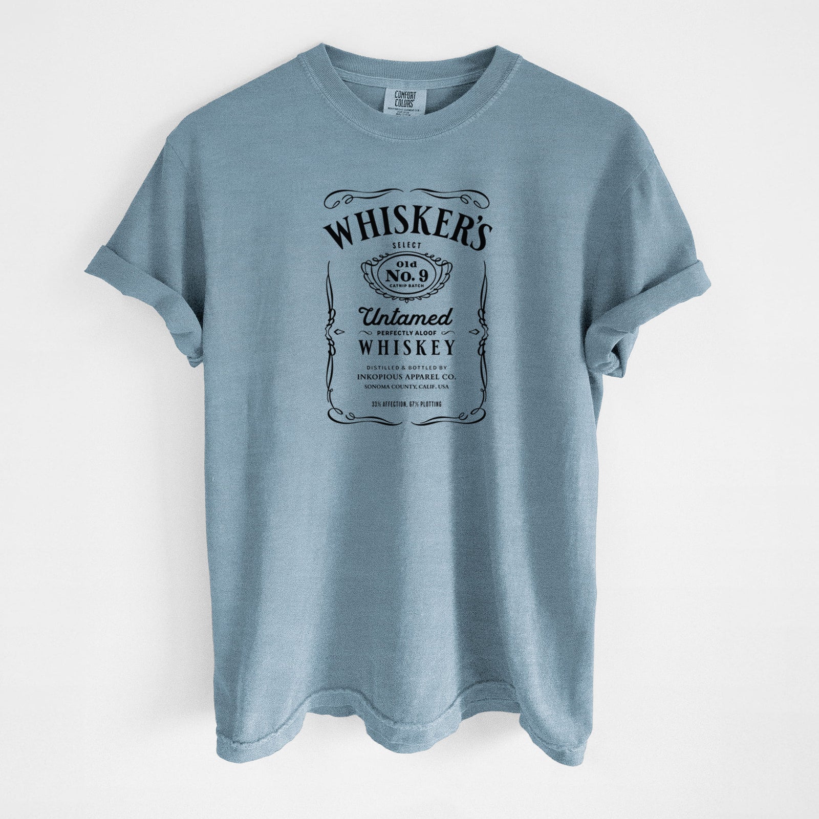 Whisker’s No. 9 – Untamed Whiskey - Unisex Comfort Colors Garment-Dyed Heavyweight T-shirt in Steel Blue