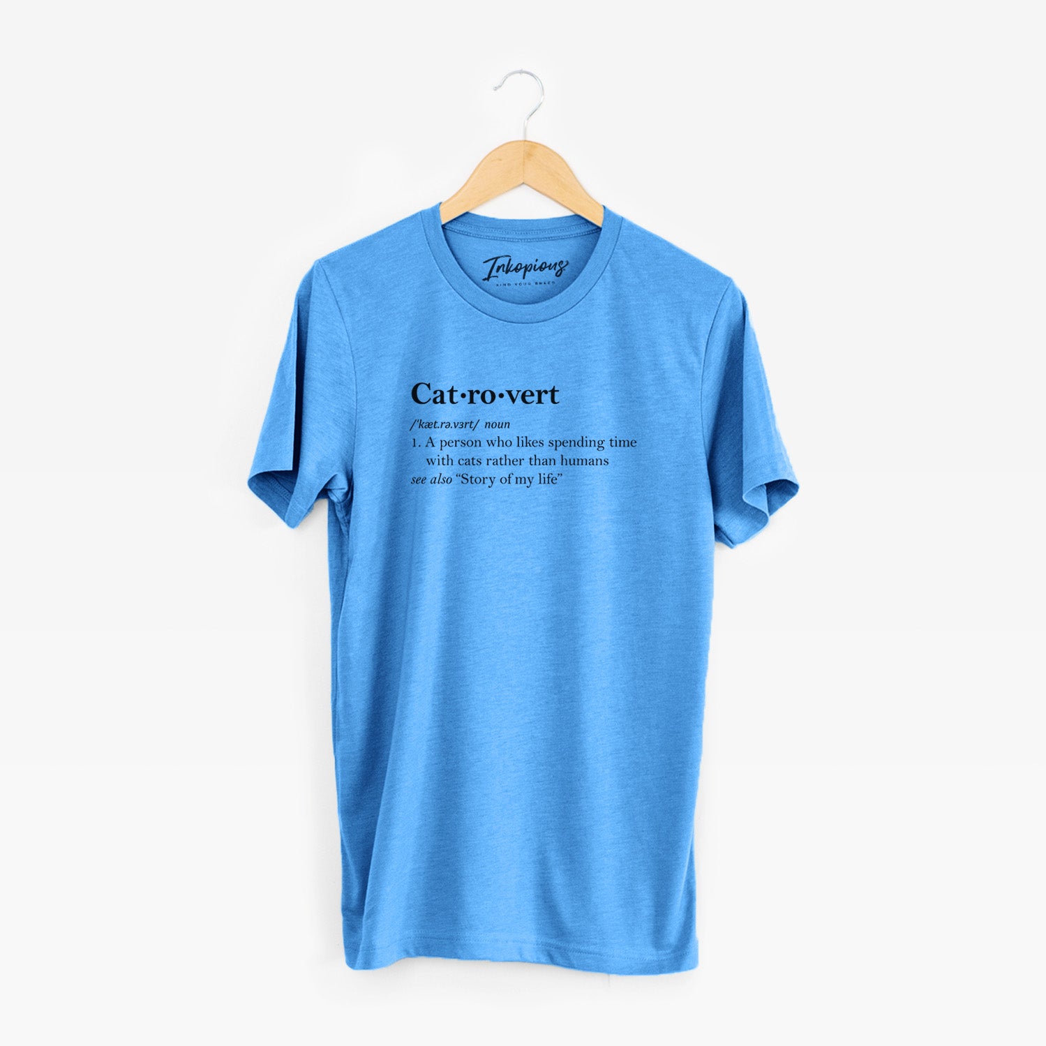 'Catrovert Definition' design on a Blue Unisex crewneck