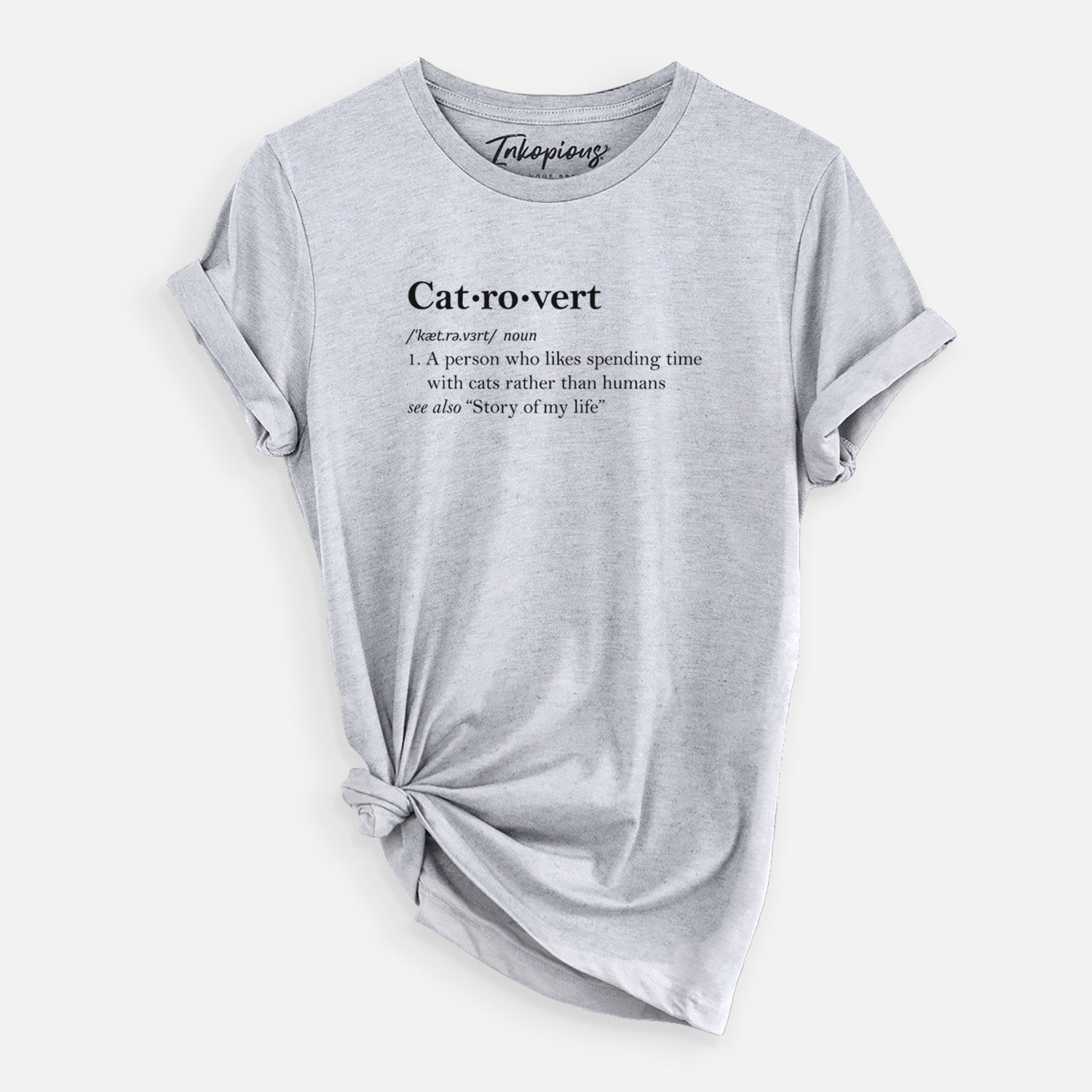 'Catrovert Definition' design on a Grey Unisex crewneck