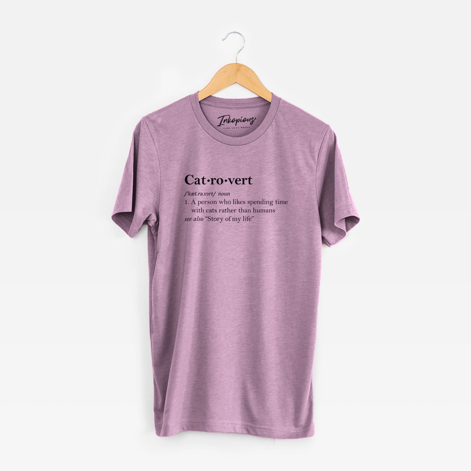 'Catrovert Definition' design on an Orchid Unisex crewneck