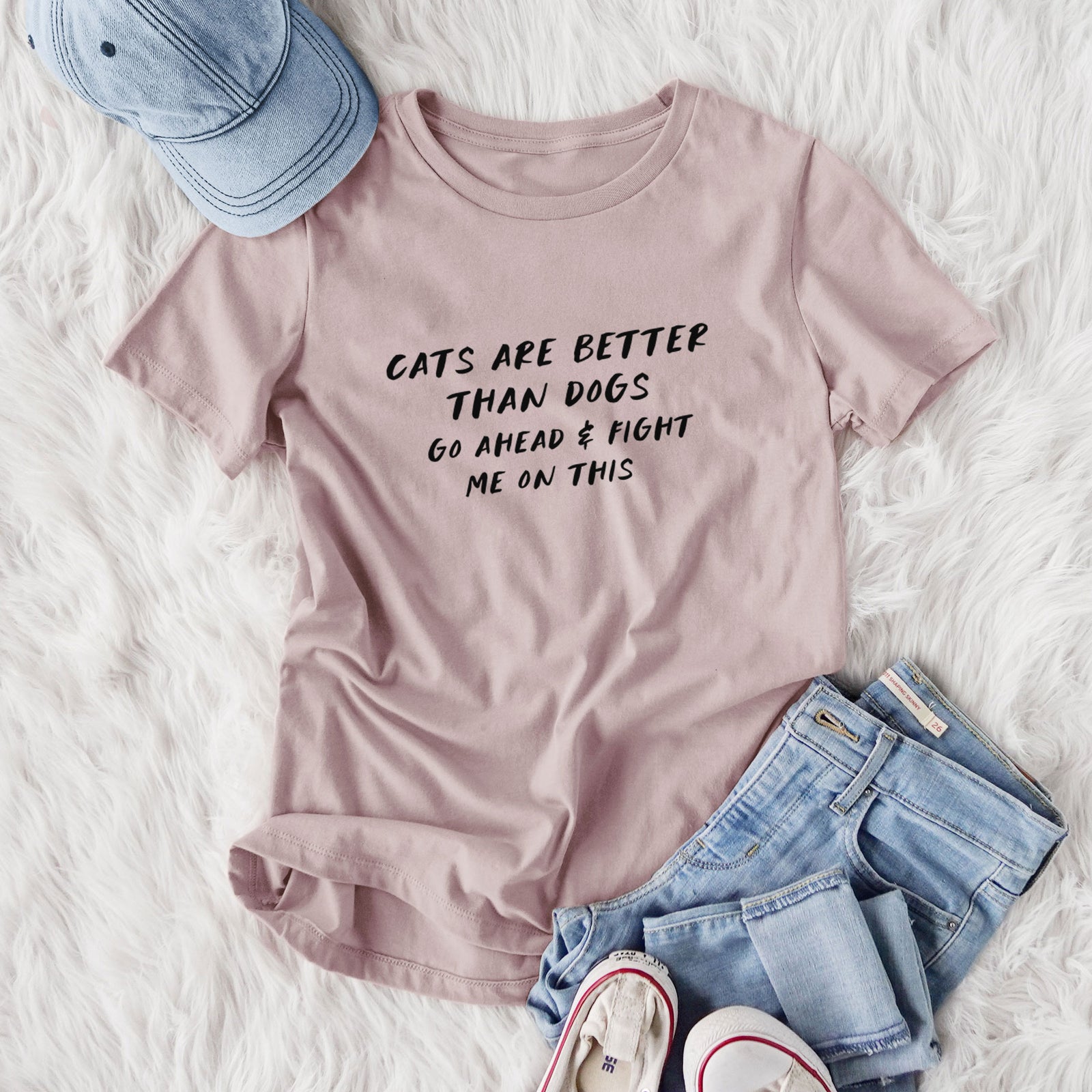Cats are Better - Fight Me on This - Women's Lightweight Relaxed Fit 100% Cotton Crewneck