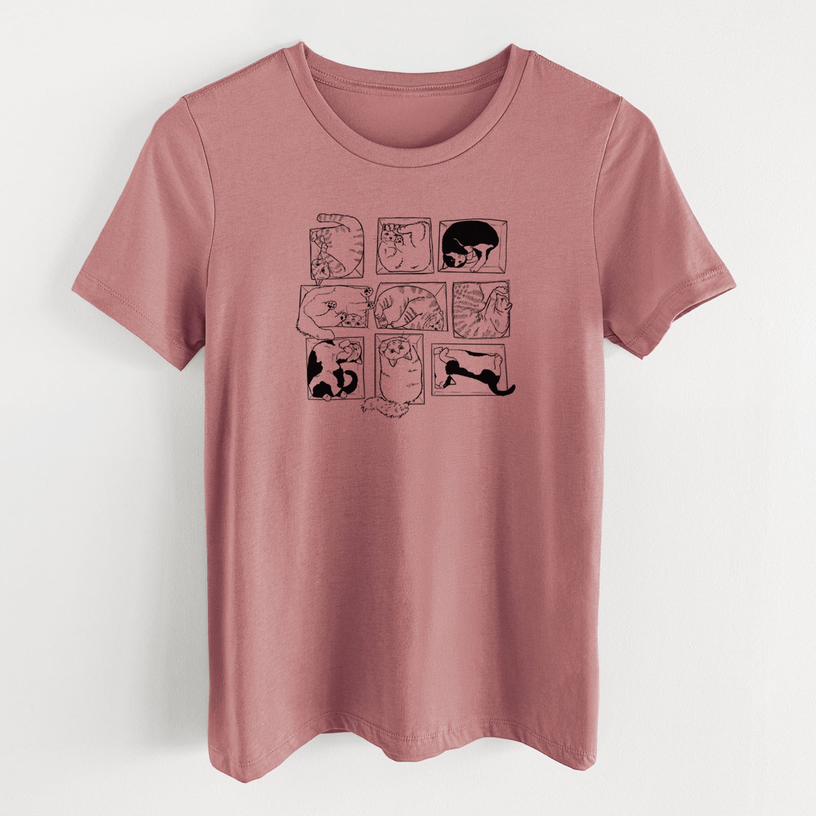 Cats in Boxes - Women's Lightweight Relaxed Fit 100% Cotton Crewneck