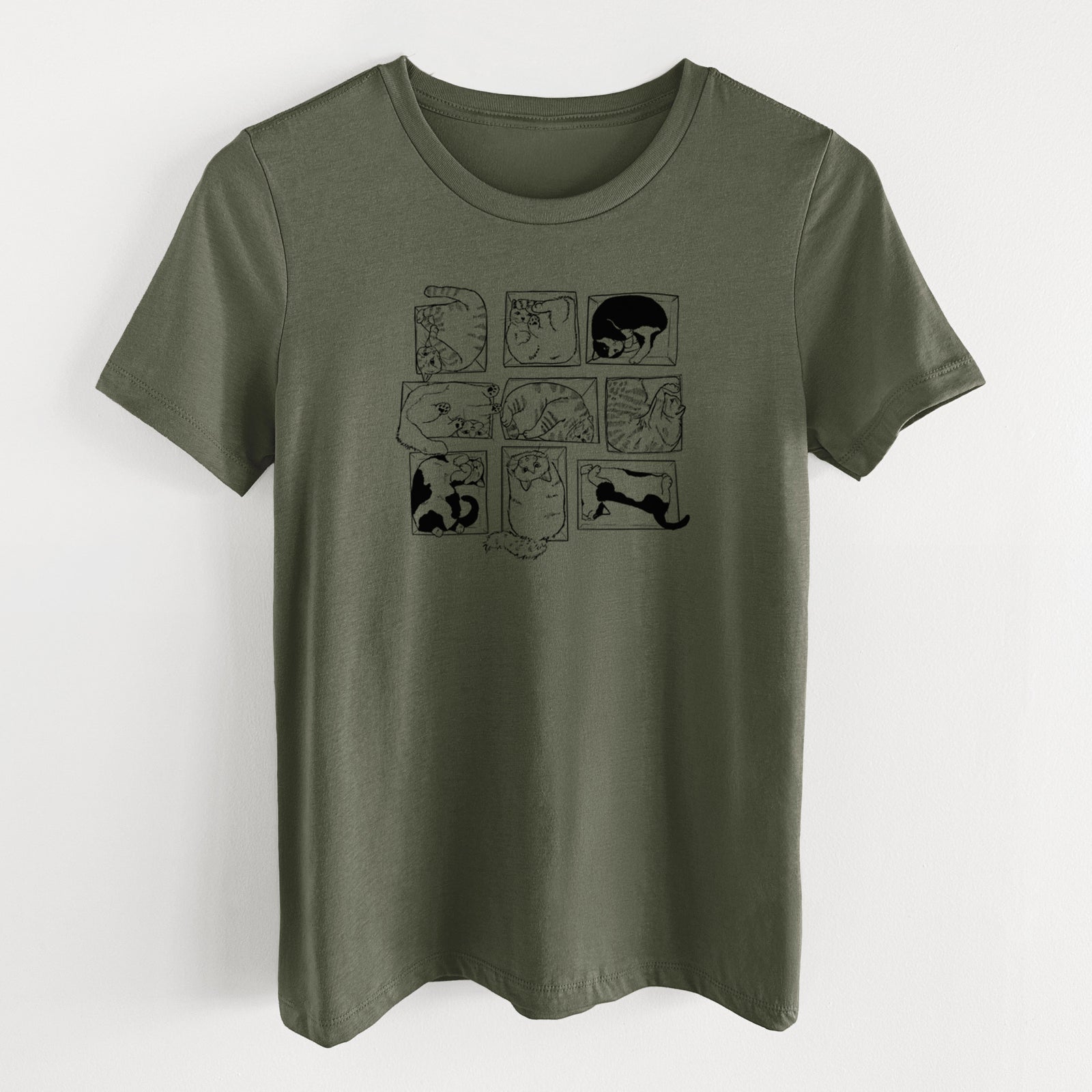 Cats in Boxes - Women's Lightweight Relaxed Fit 100% Cotton Crewneck