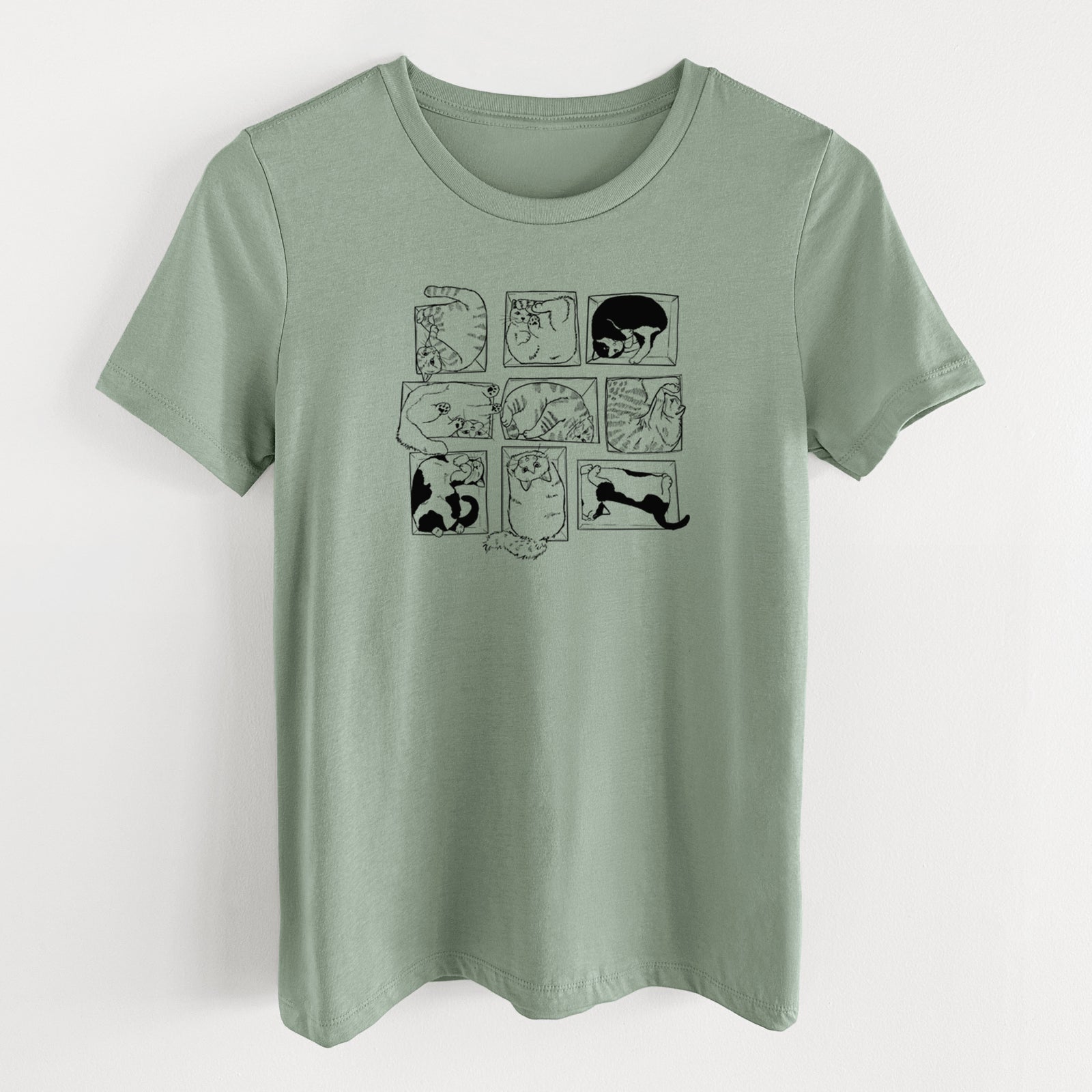 Cats in Boxes - Women's Lightweight Relaxed Fit 100% Cotton Crewneck