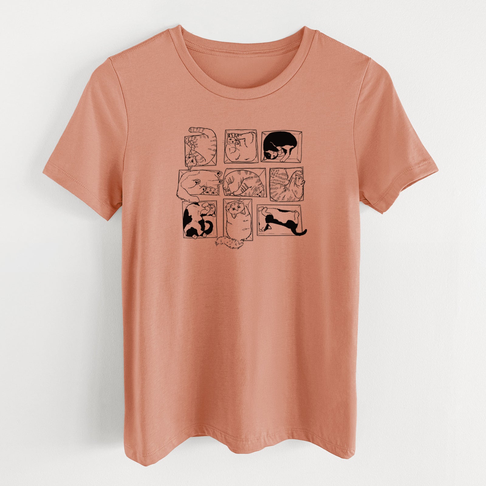 Cats in Boxes - Women's Lightweight Relaxed Fit 100% Cotton Crewneck