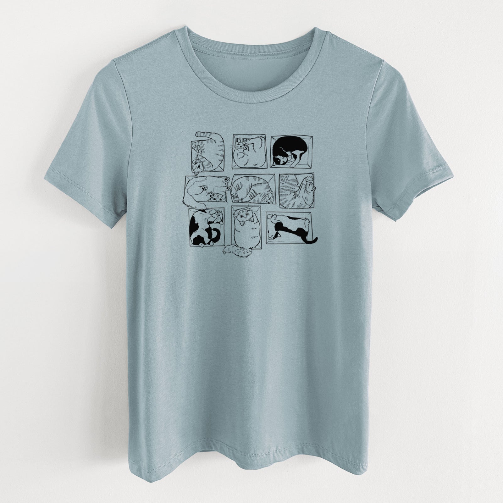 Cats in Boxes - Women's Lightweight Relaxed Fit 100% Cotton Crewneck