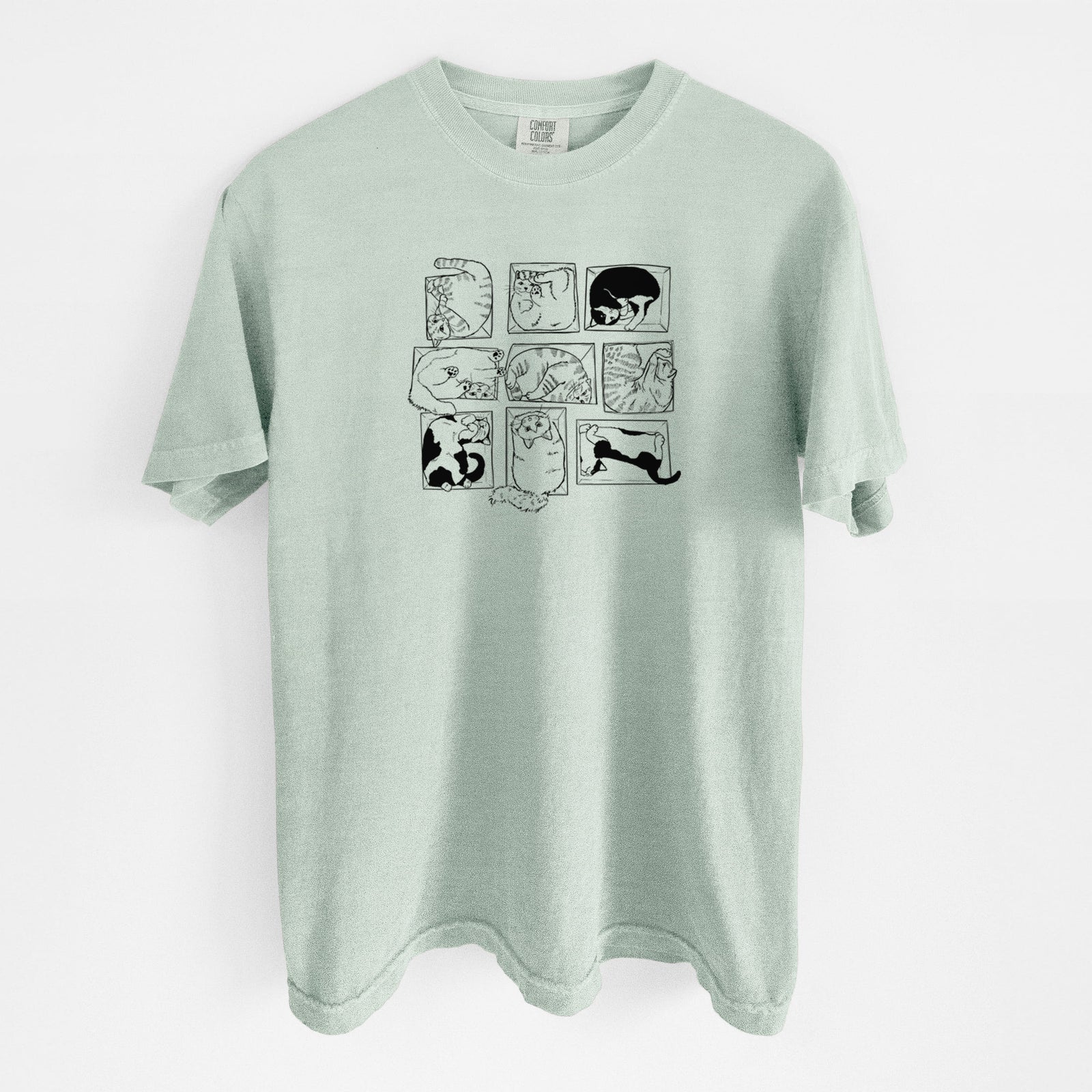 Cats in Boxes - Unisex Comfort Colors Garment-Dyed Heavyweight T-shirt in Bay