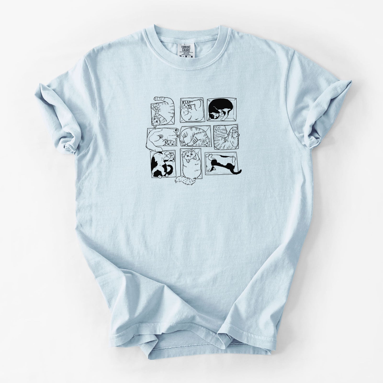 Cats in Boxes - Unisex Comfort Colors Garment-Dyed Heavyweight T-shirt in Chambray