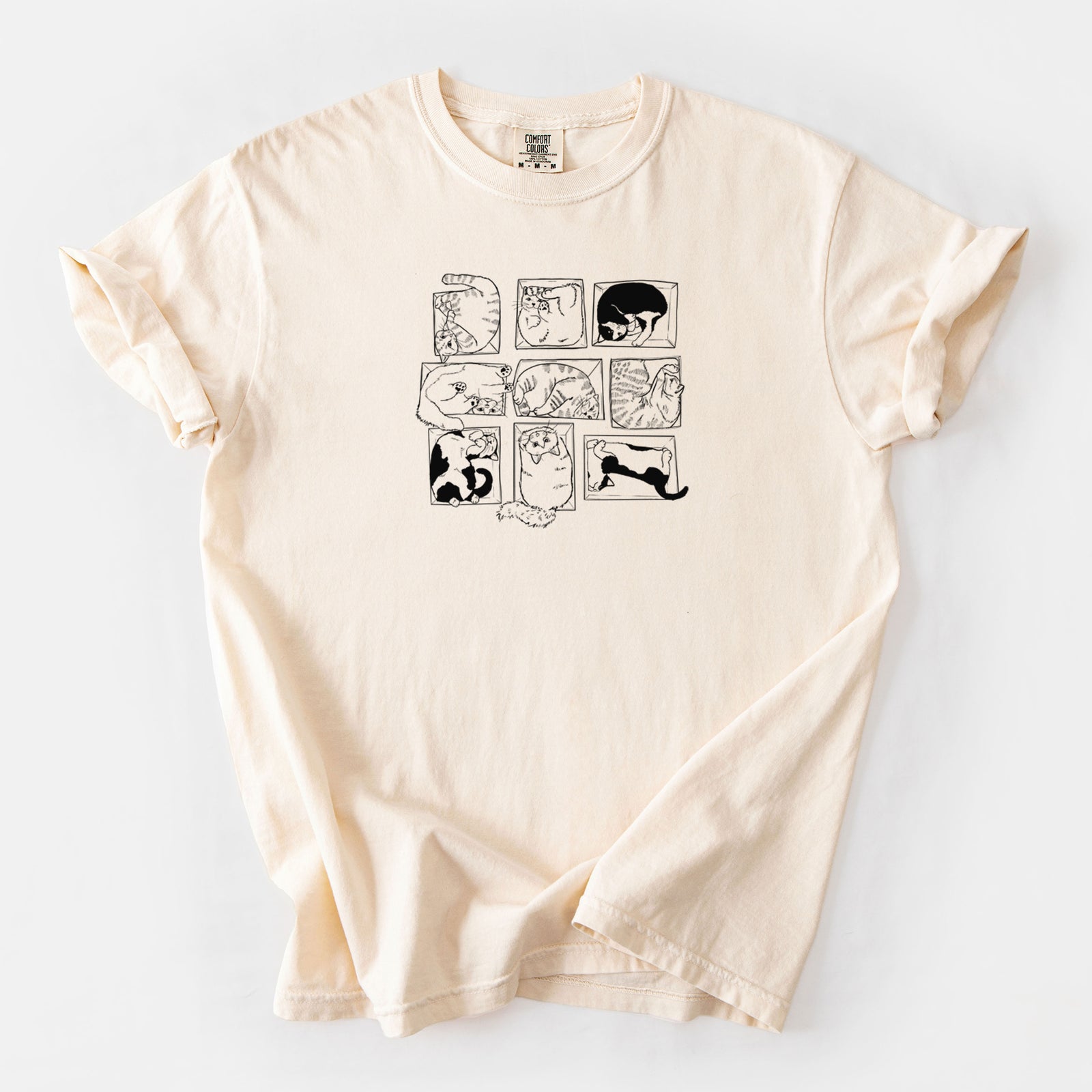 Cats in Boxes - Unisex Comfort Colors Garment-Dyed Heavyweight T-shirt in Ivory