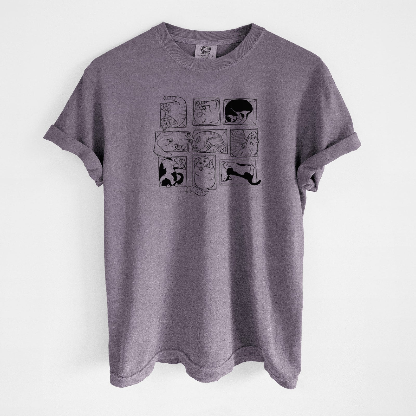 Cats in Boxes - Unisex Comfort Colors Garment-Dyed Heavyweight T-shirt in Wine