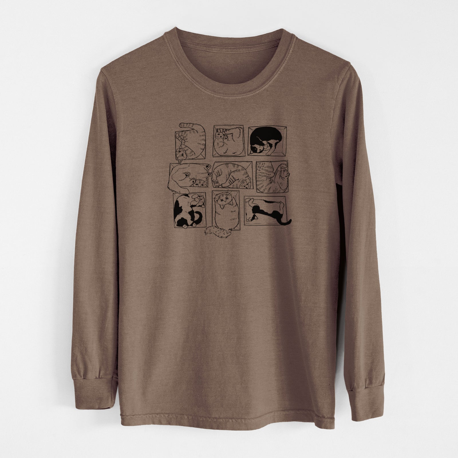 Cats in Boxes - Men's Heavyweight 100% Cotton Long Sleeve