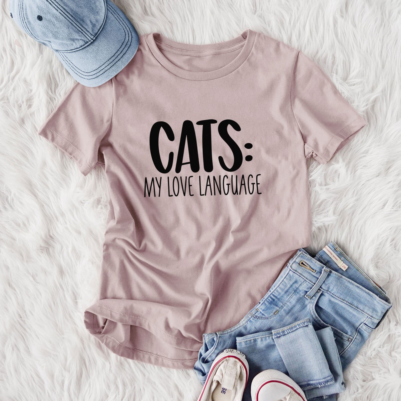 Cats: My Love Language - Women's Lightweight Relaxed Fit 100% Cotton Crewneck