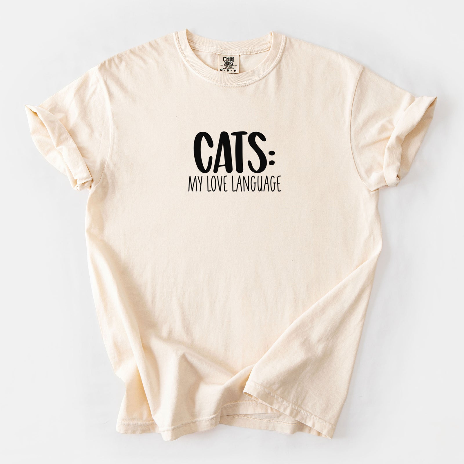Cats: My Love Language - Unisex Comfort Colors Garment-Dyed Heavyweight T-shirt in Ivory