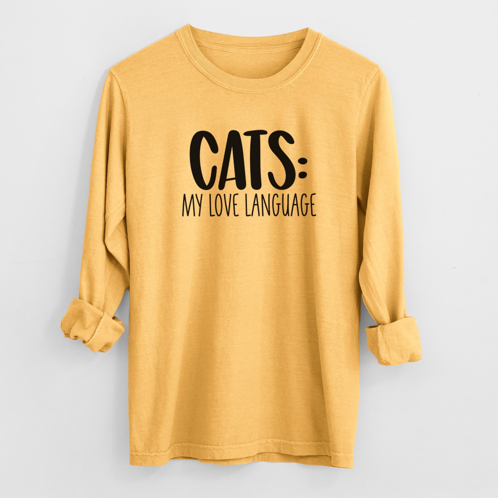 Cats: My Love Language - Men's Heavyweight 100% Cotton Long Sleeve