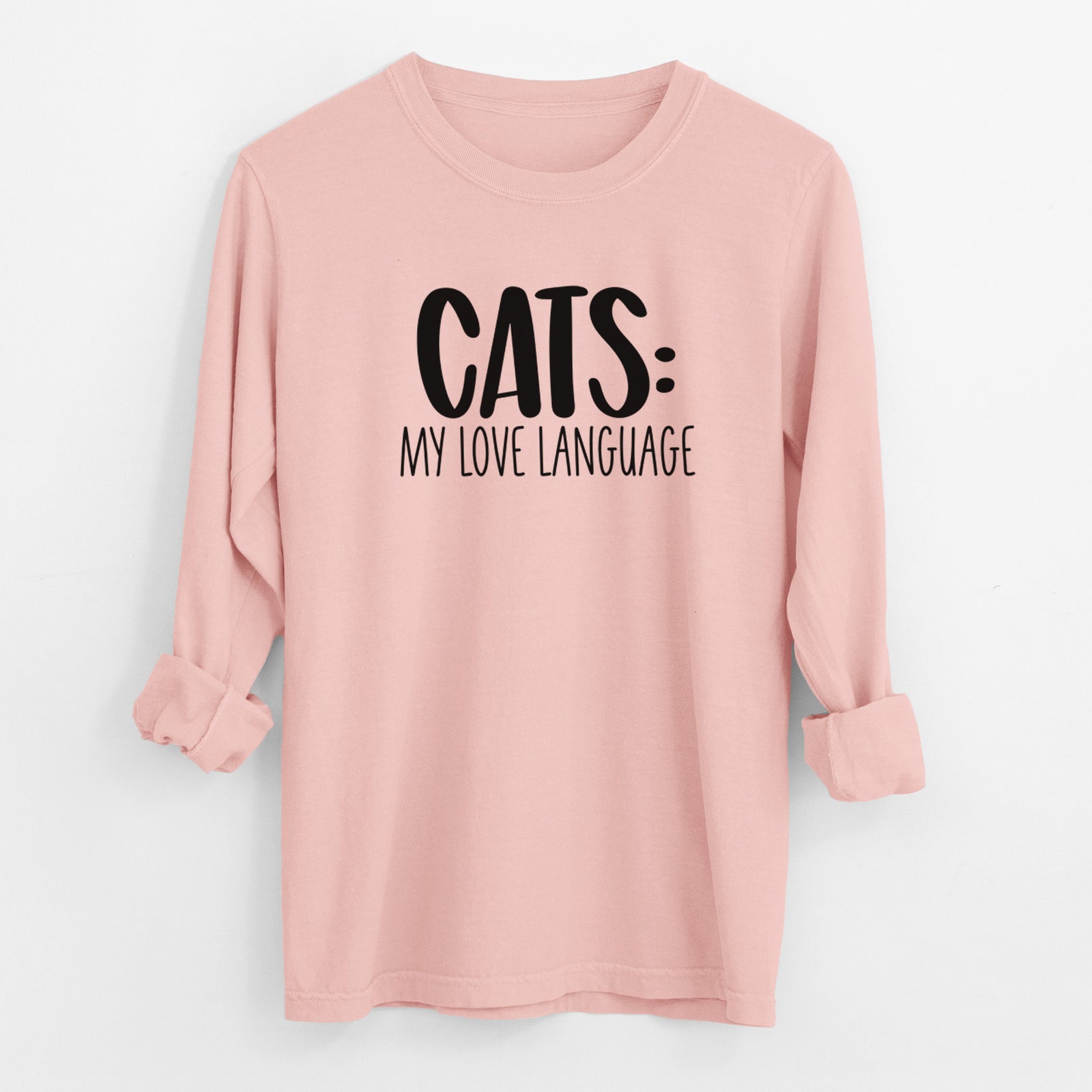 Cats: My Love Language - Men's Heavyweight 100% Cotton Long Sleeve